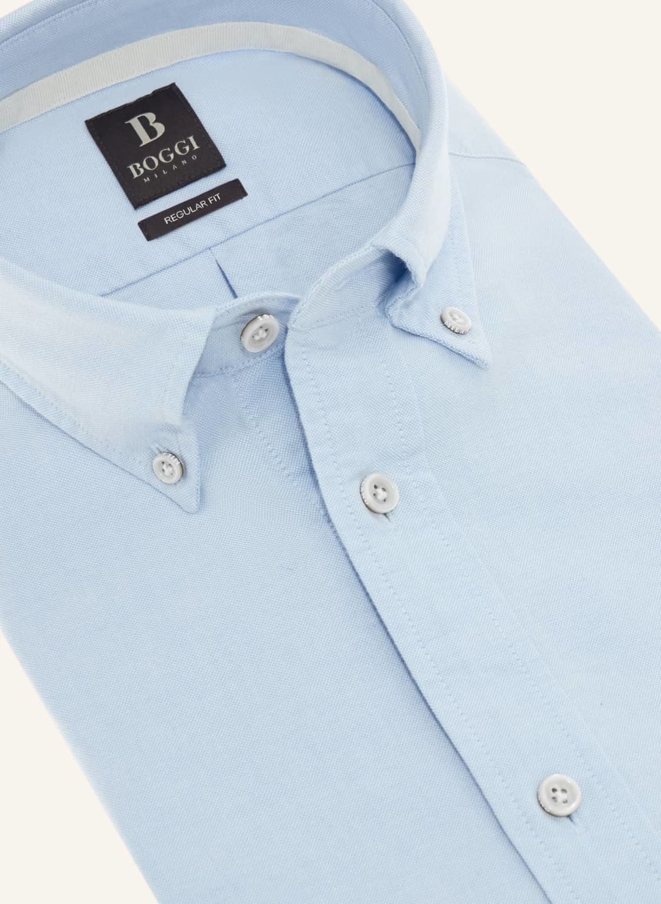 BOGGI MILANO Oxfordhemd Regular Fit: HELLBLAU