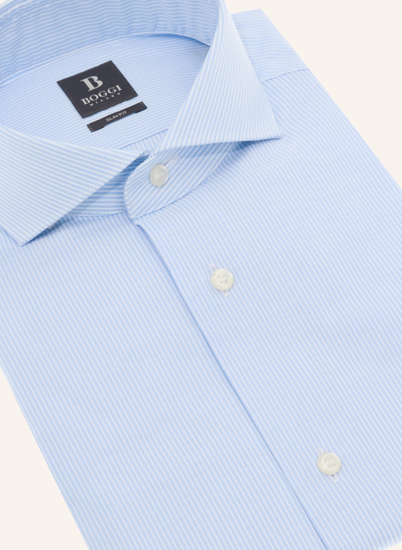 BOGGI MILANO Hemd Slim Fit: LICHTBLAUW