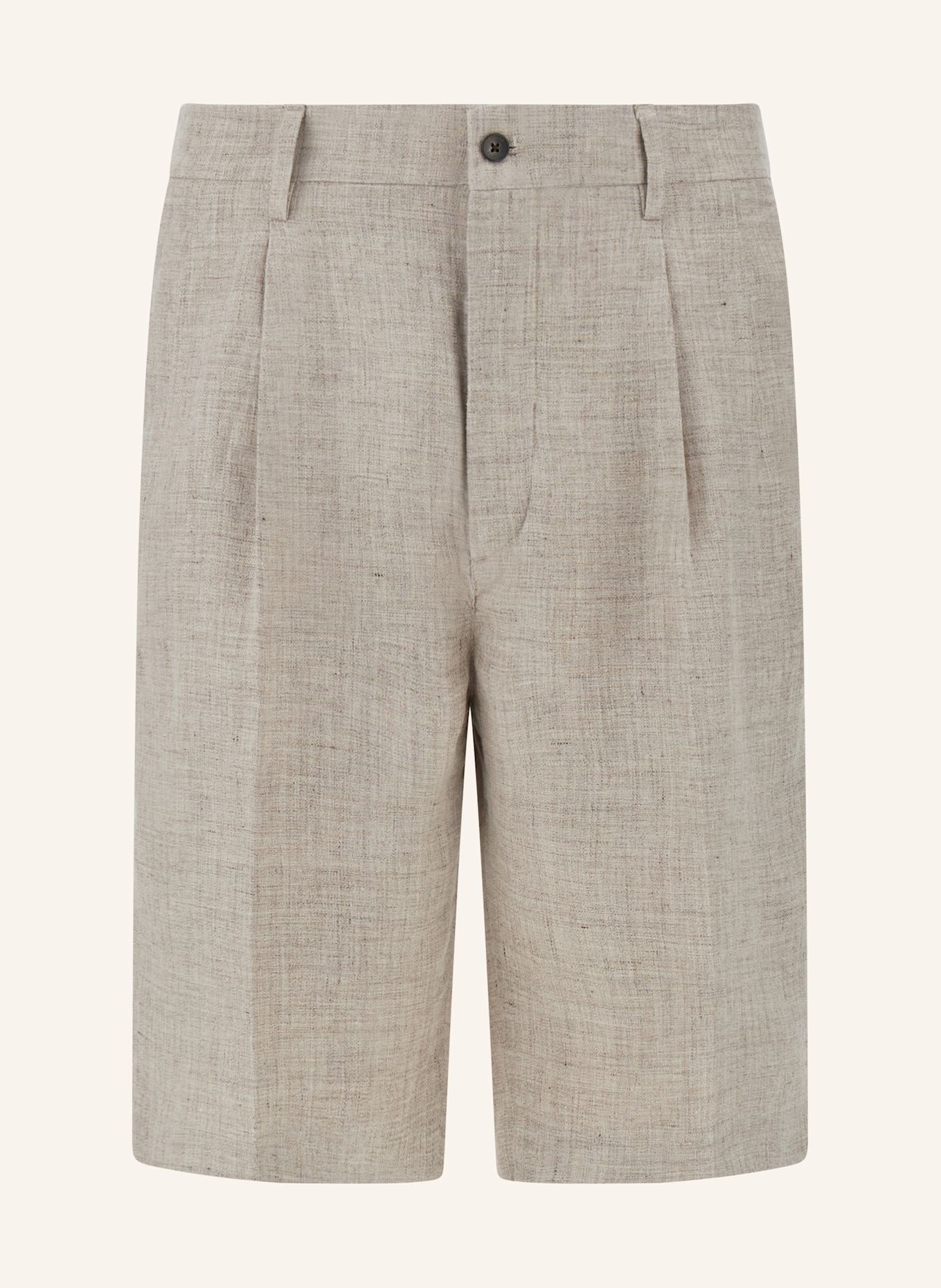 BOGGI MILANO Leinenshorts: GRAU