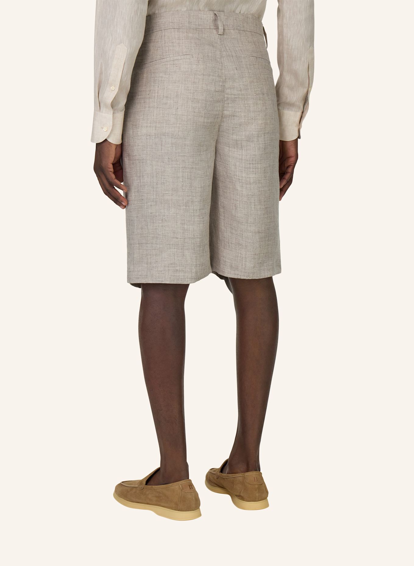BOGGI MILANO Leinenshorts: GRAU