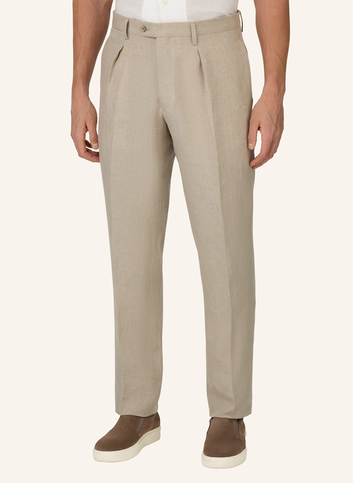BOGGI MILANO Leinenhose: BEIGE