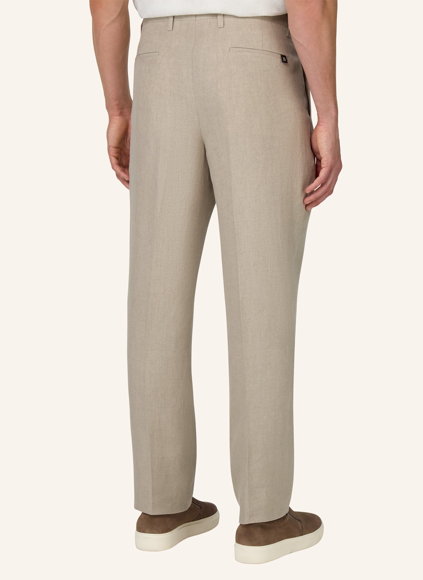 BOGGI MILANO Leinenhose: BEIGE