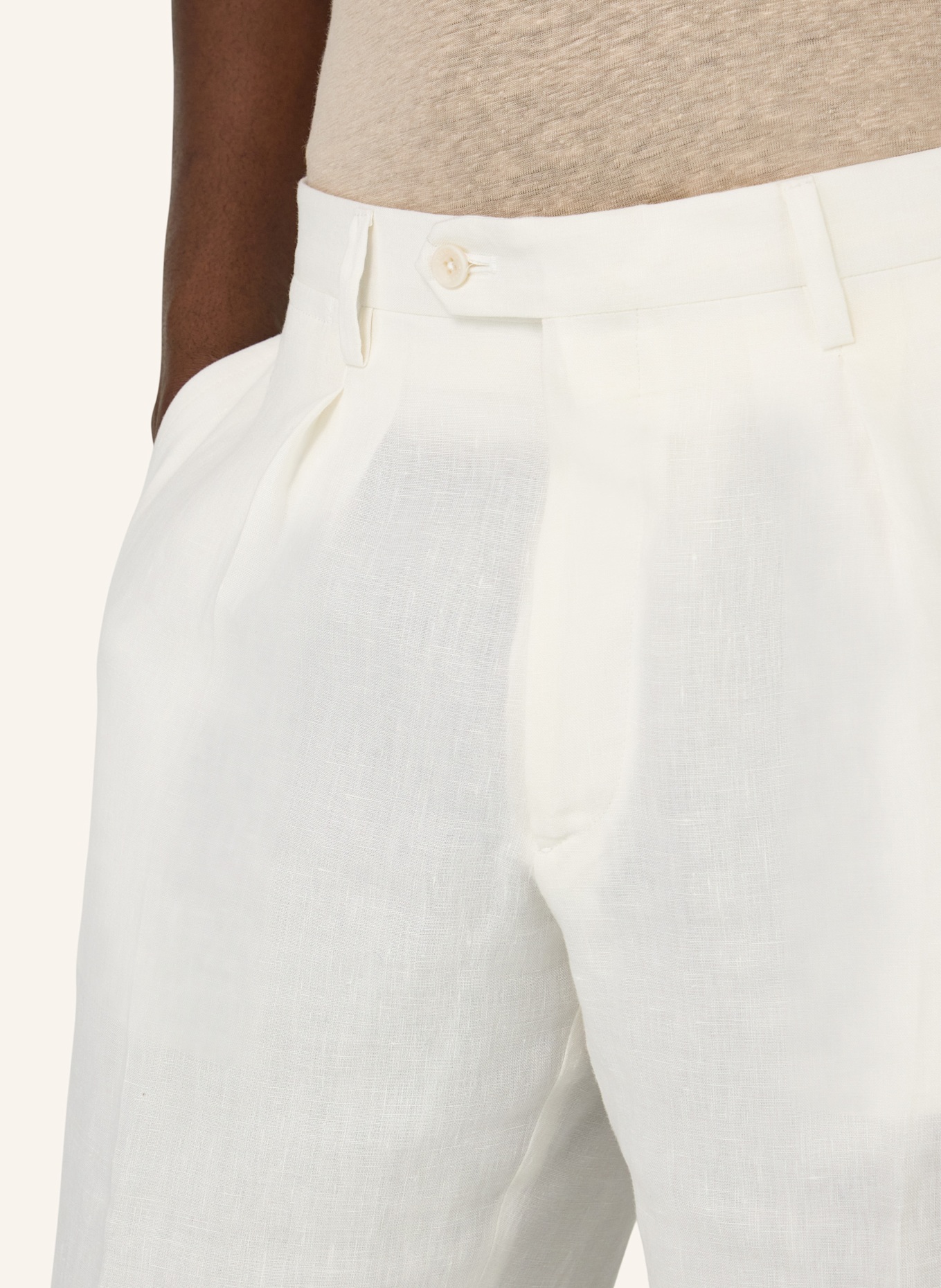 BOGGI MILANO Leinenhose: WIT