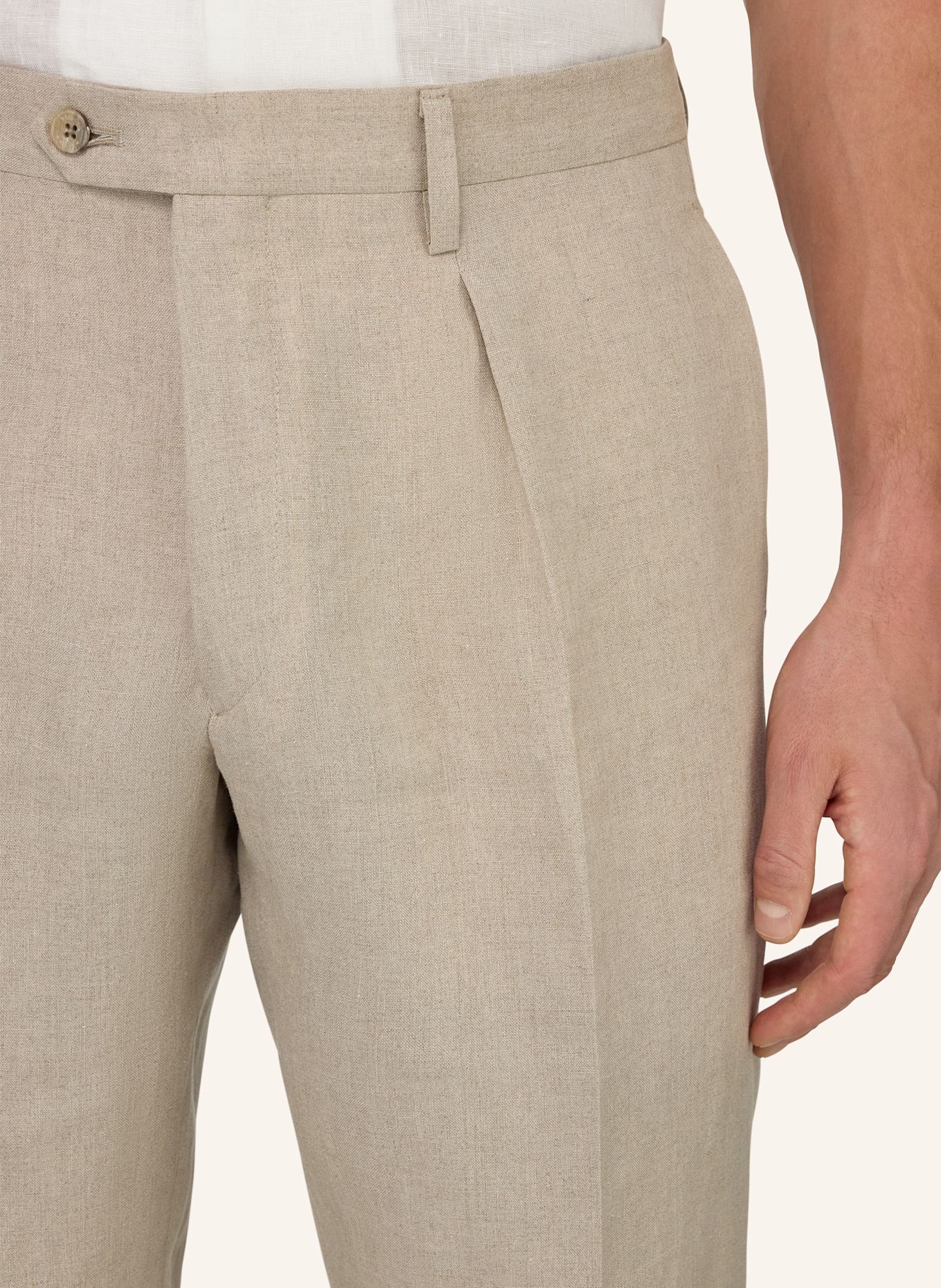 BOGGI MILANO Leinenhose: BEIGE
