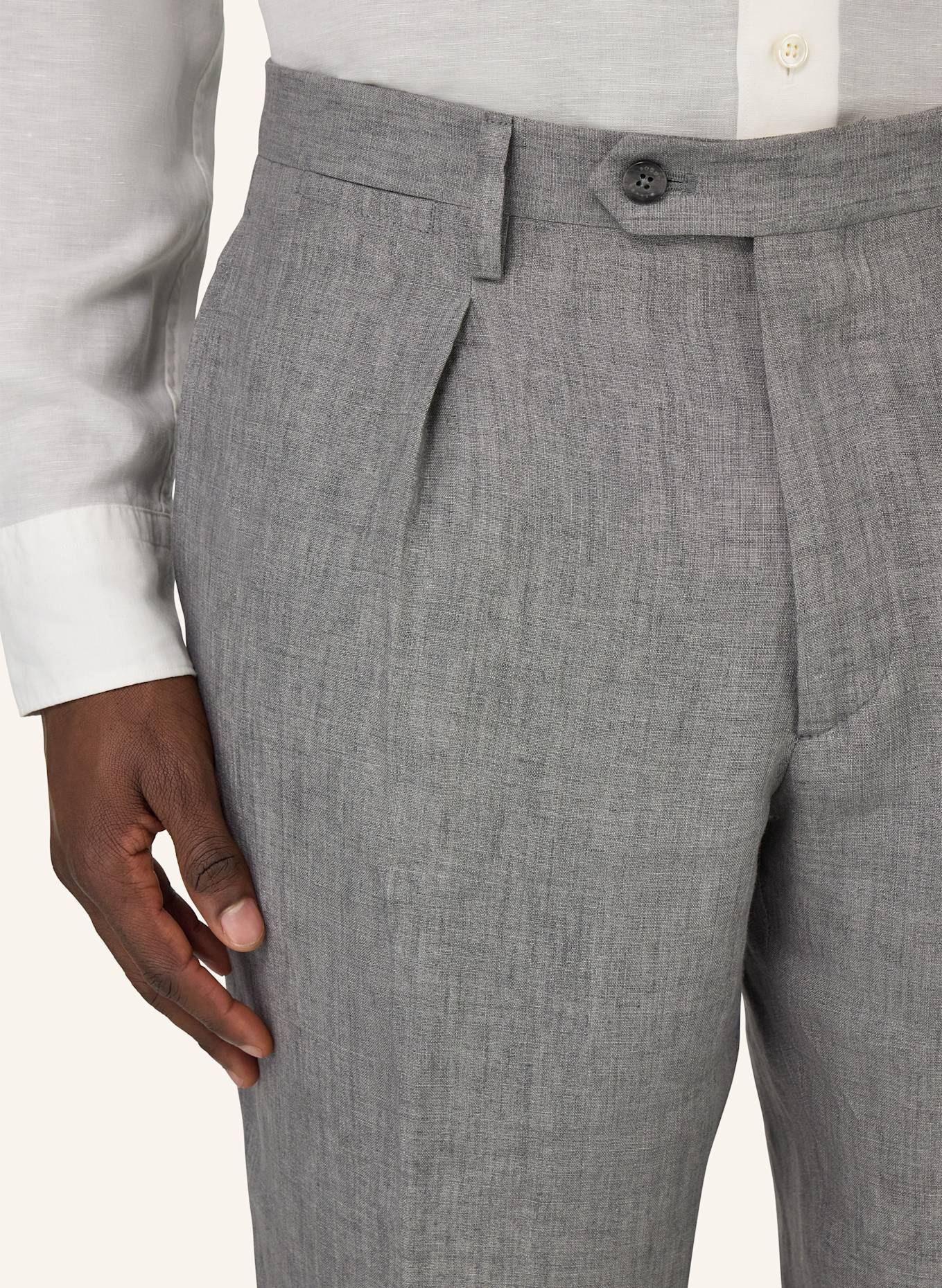 BOGGI MILANO Leinenhose: GRIJS