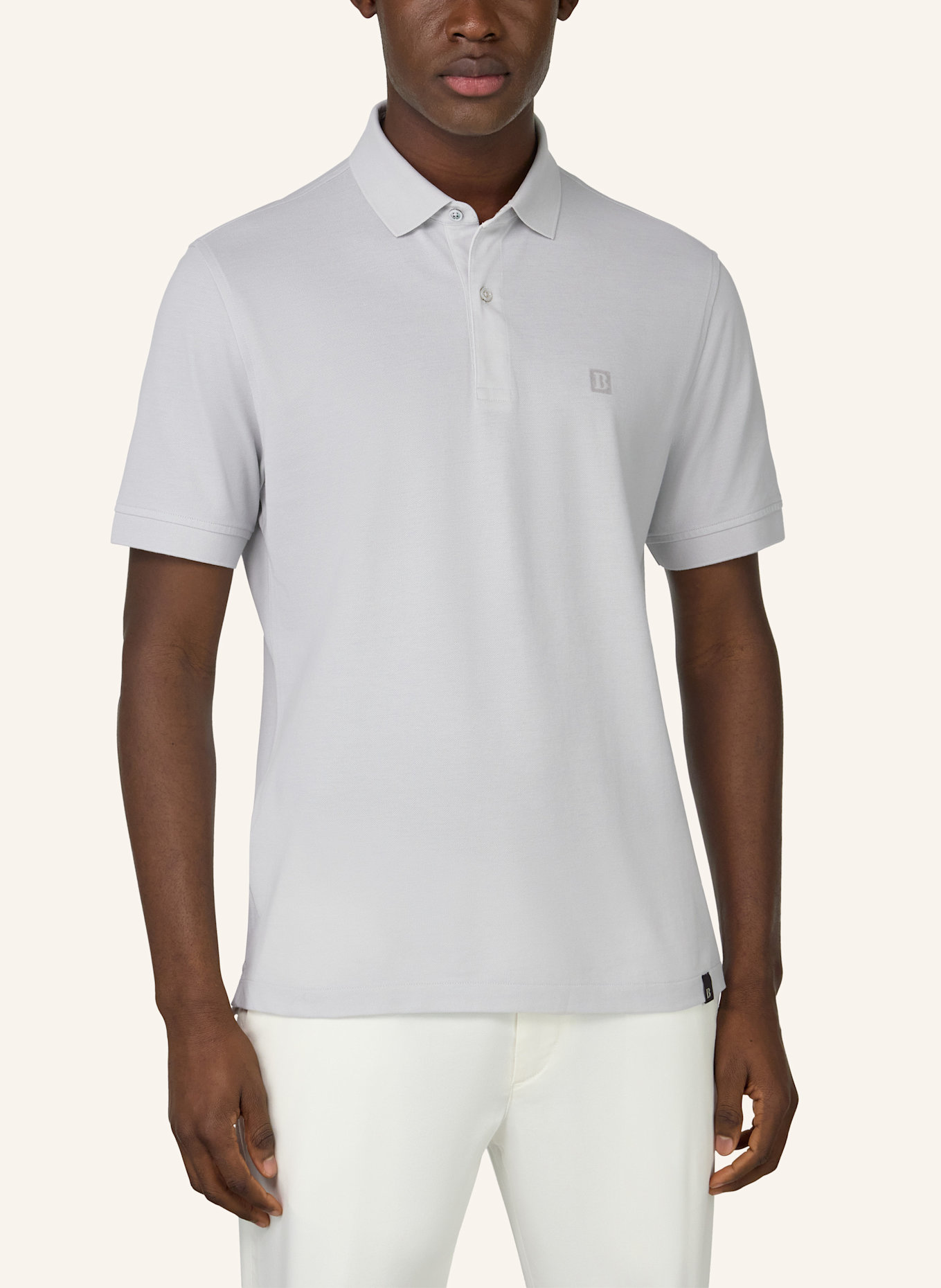 BOGGI MILANO Piqué-Poloshirt: WEISS