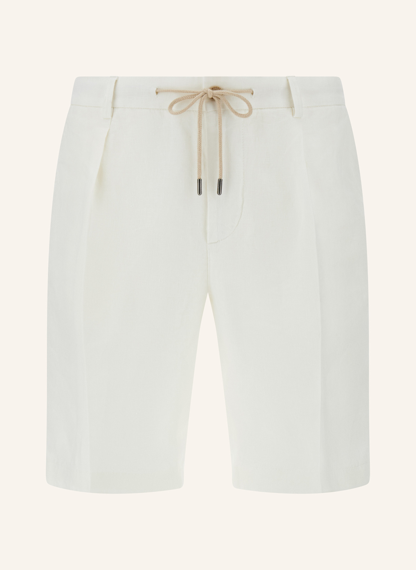 BOGGI MILANO Leinenshorts: WEISS