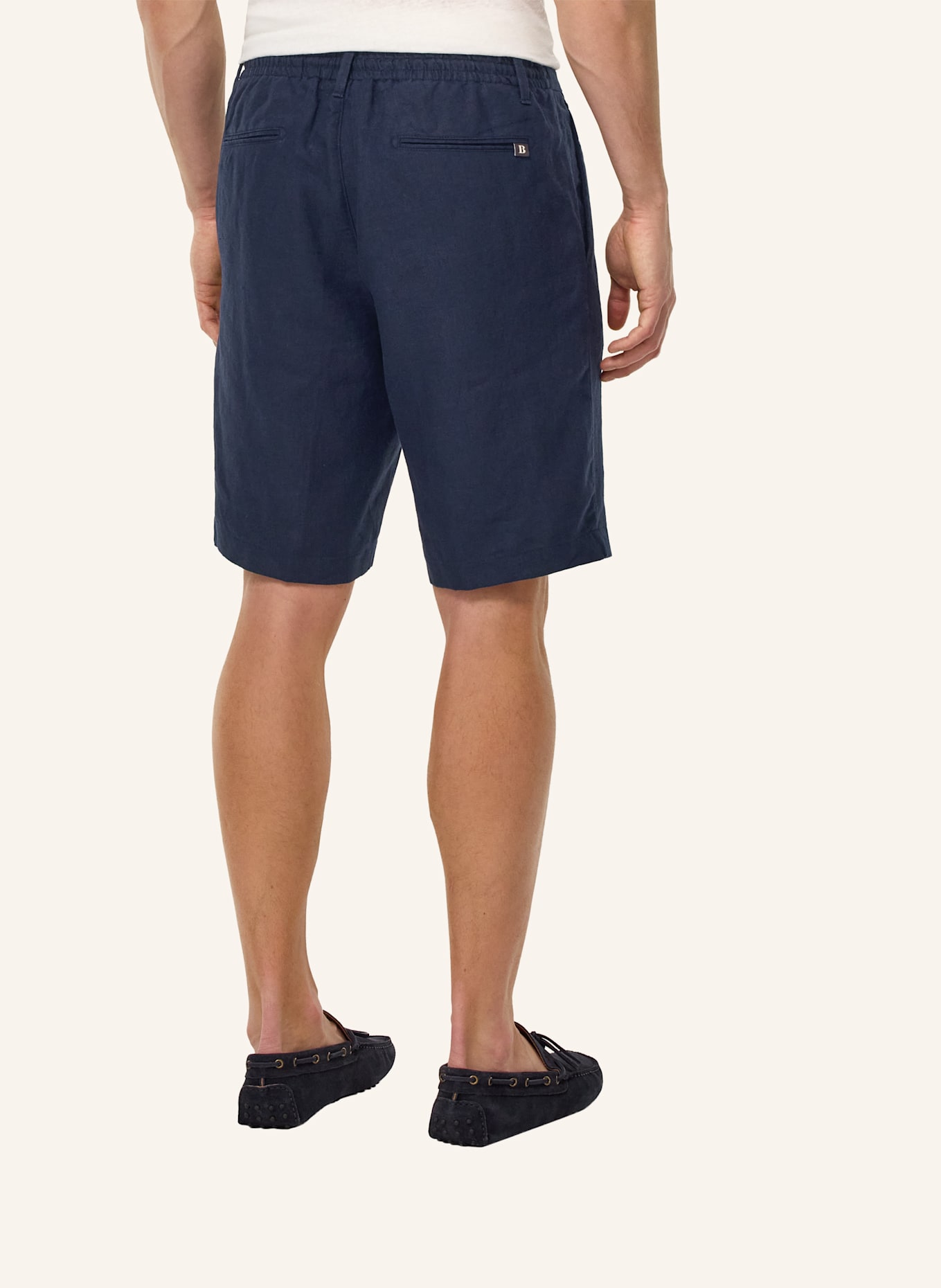 BOGGI MILANO Leinenshorts: BLAU