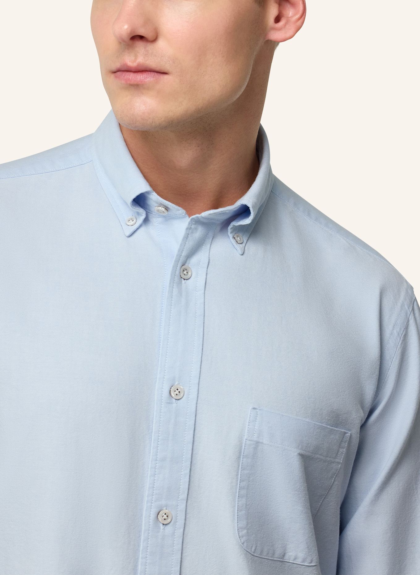 BOGGI MILANO Oxfordhemd Regular Fit: HELLBLAU