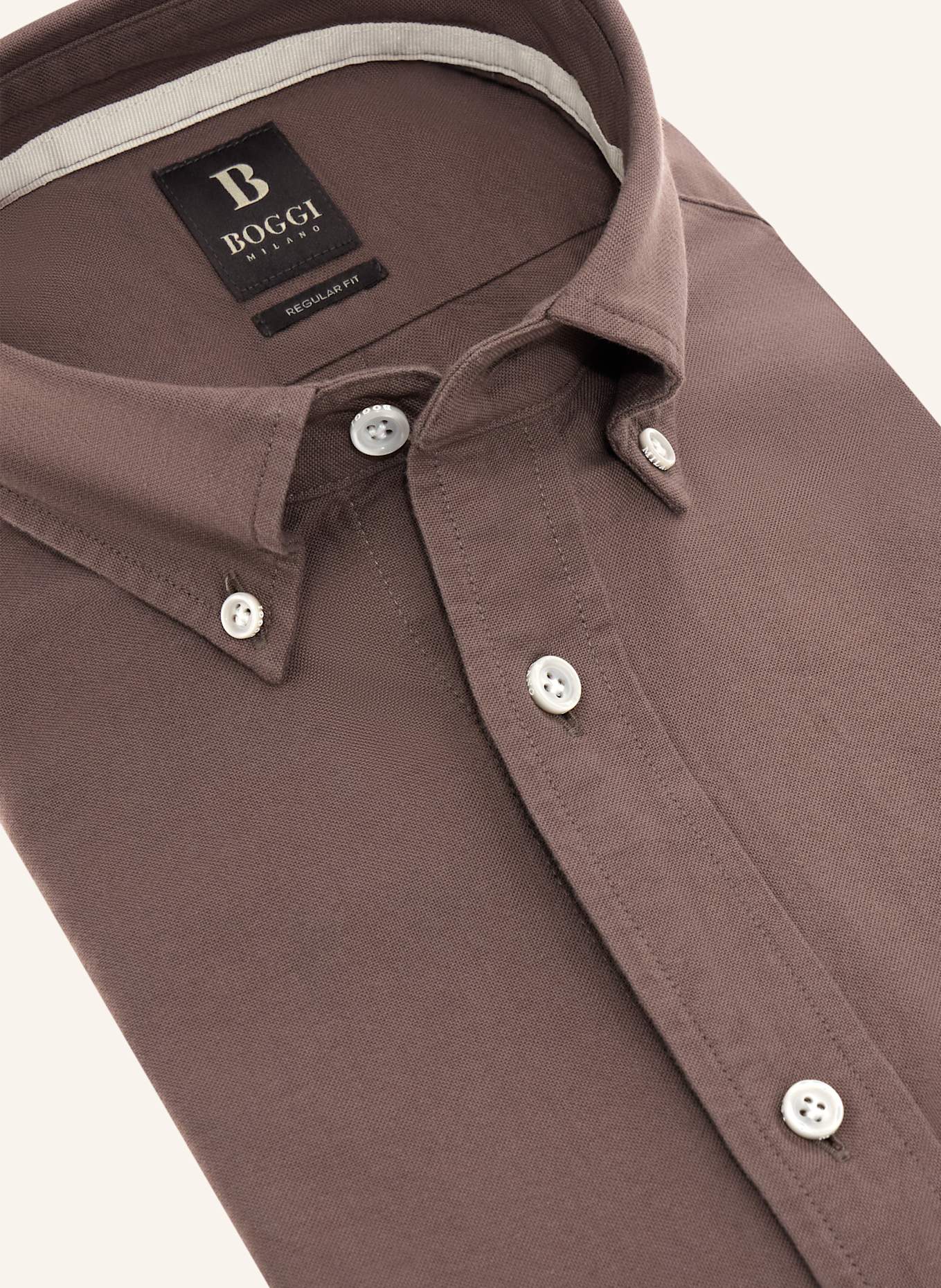 BOGGI MILANO Oxfordhemd Regular Fit: GRAU