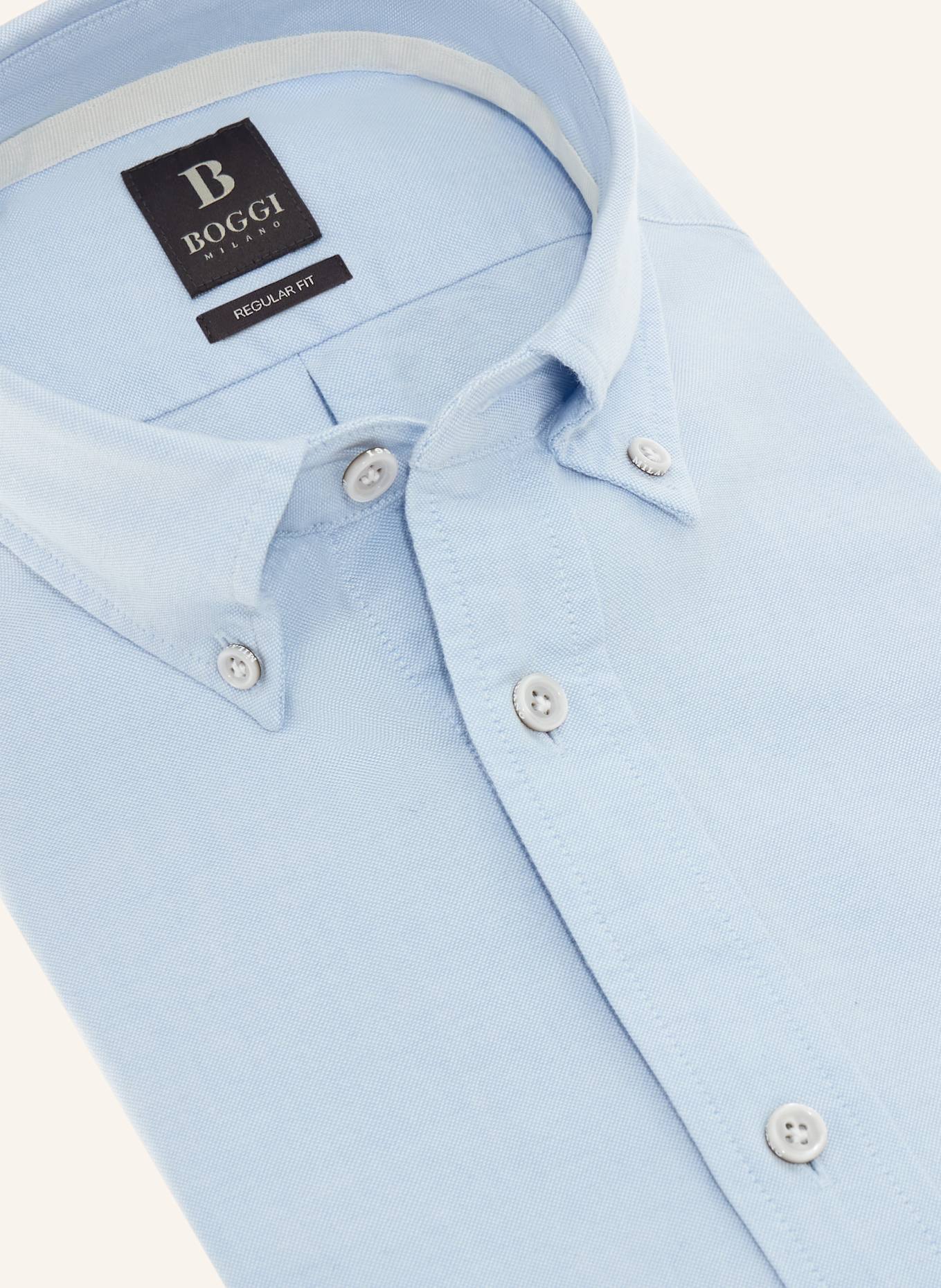 BOGGI MILANO Oxfordhemd Regular Fit: HELLBLAU