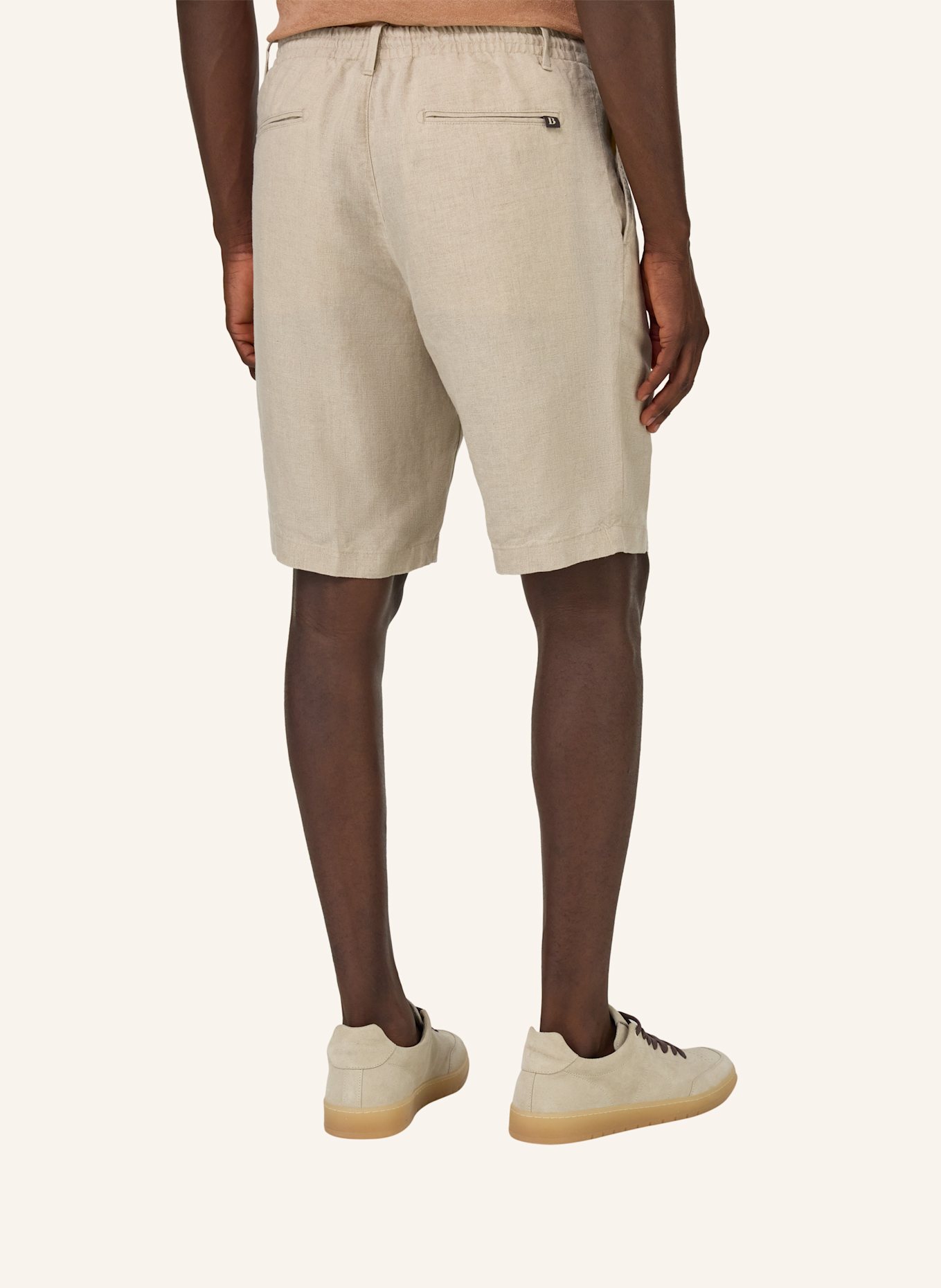 BOGGI MILANO Leinenshorts: BRAUN