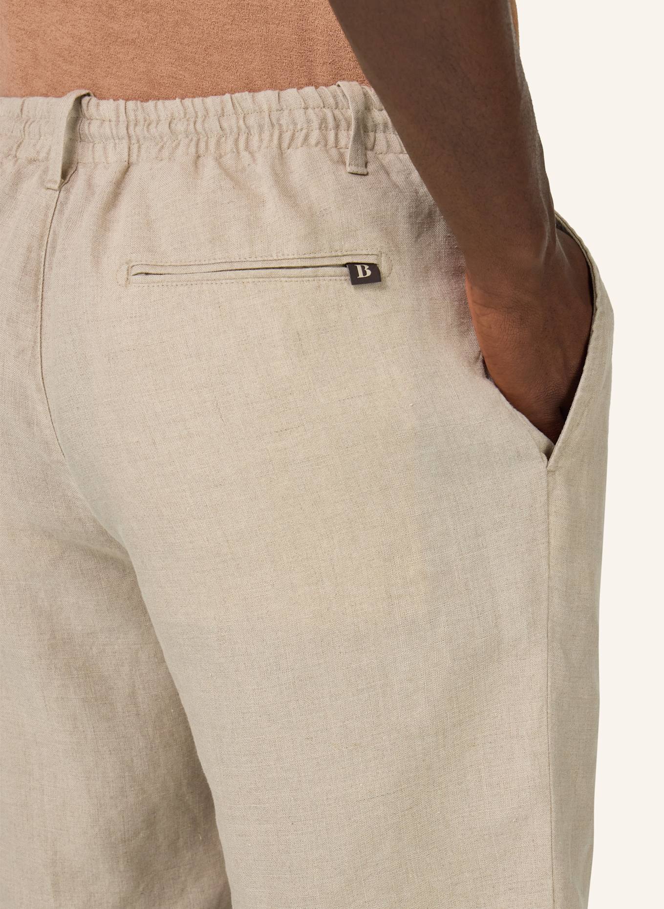 BOGGI MILANO Leinenshorts: BRAUN
