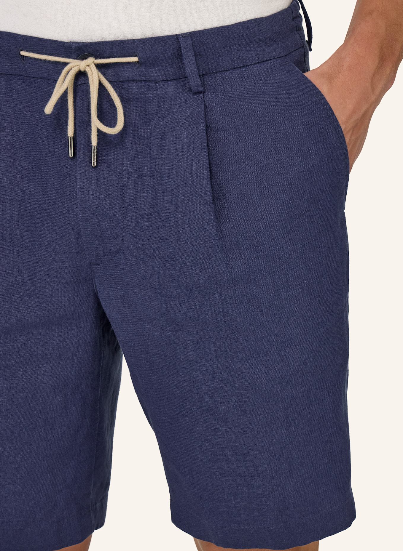 BOGGI MILANO Leinenshorts: BLAU