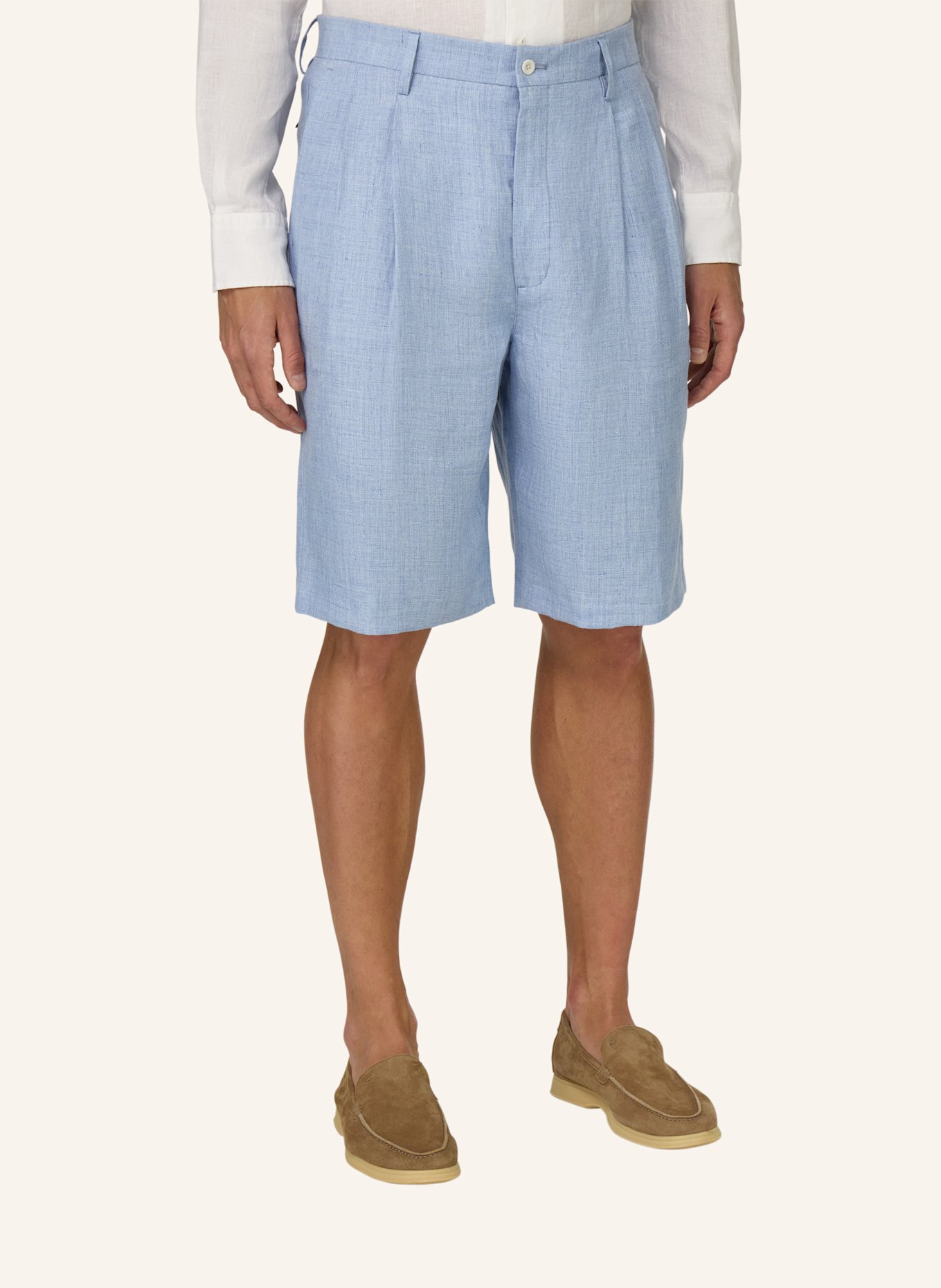 BOGGI MILANO Leinenshorts: HELLBLAU