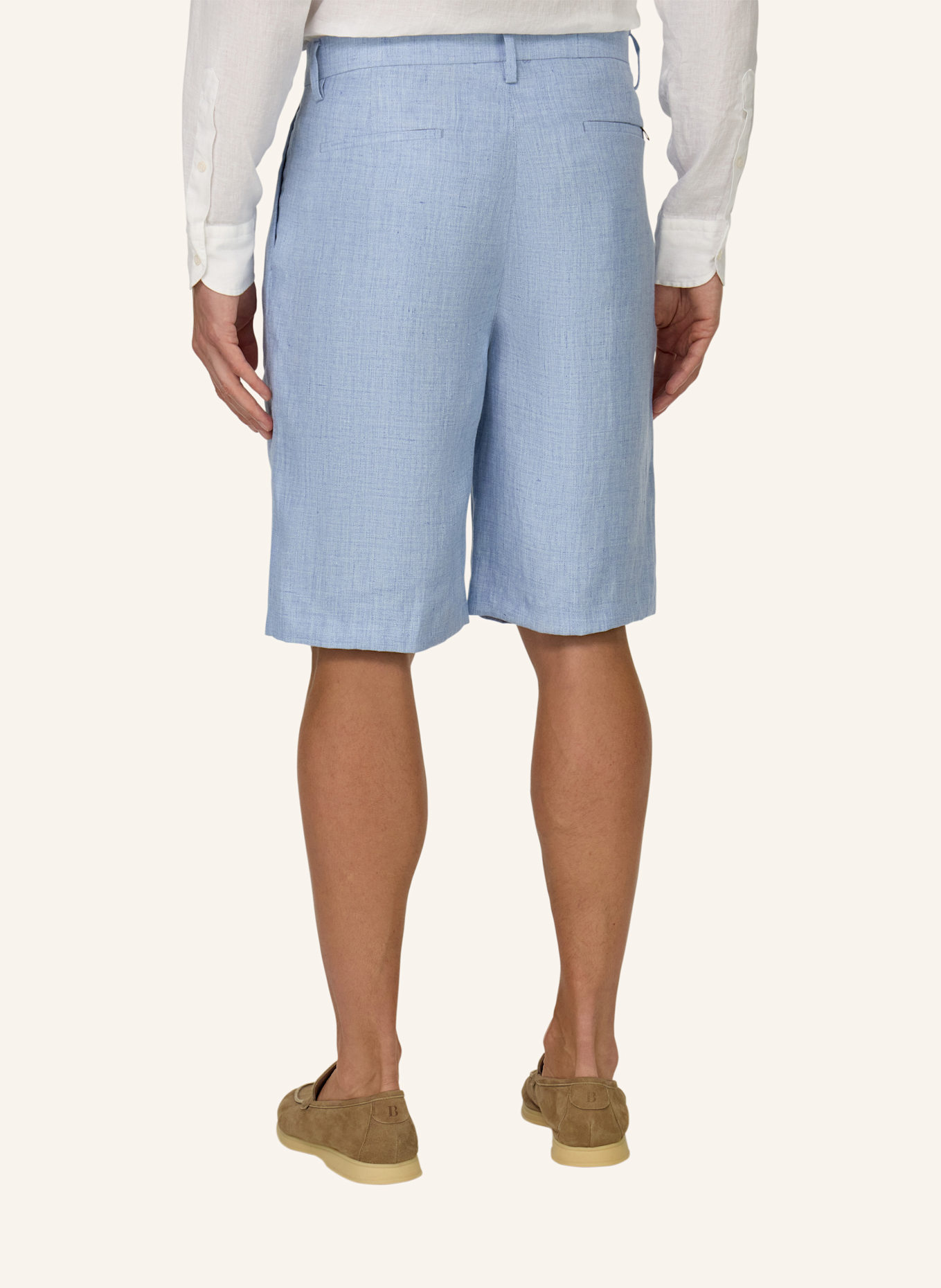 BOGGI MILANO Leinenshorts: HELLBLAU