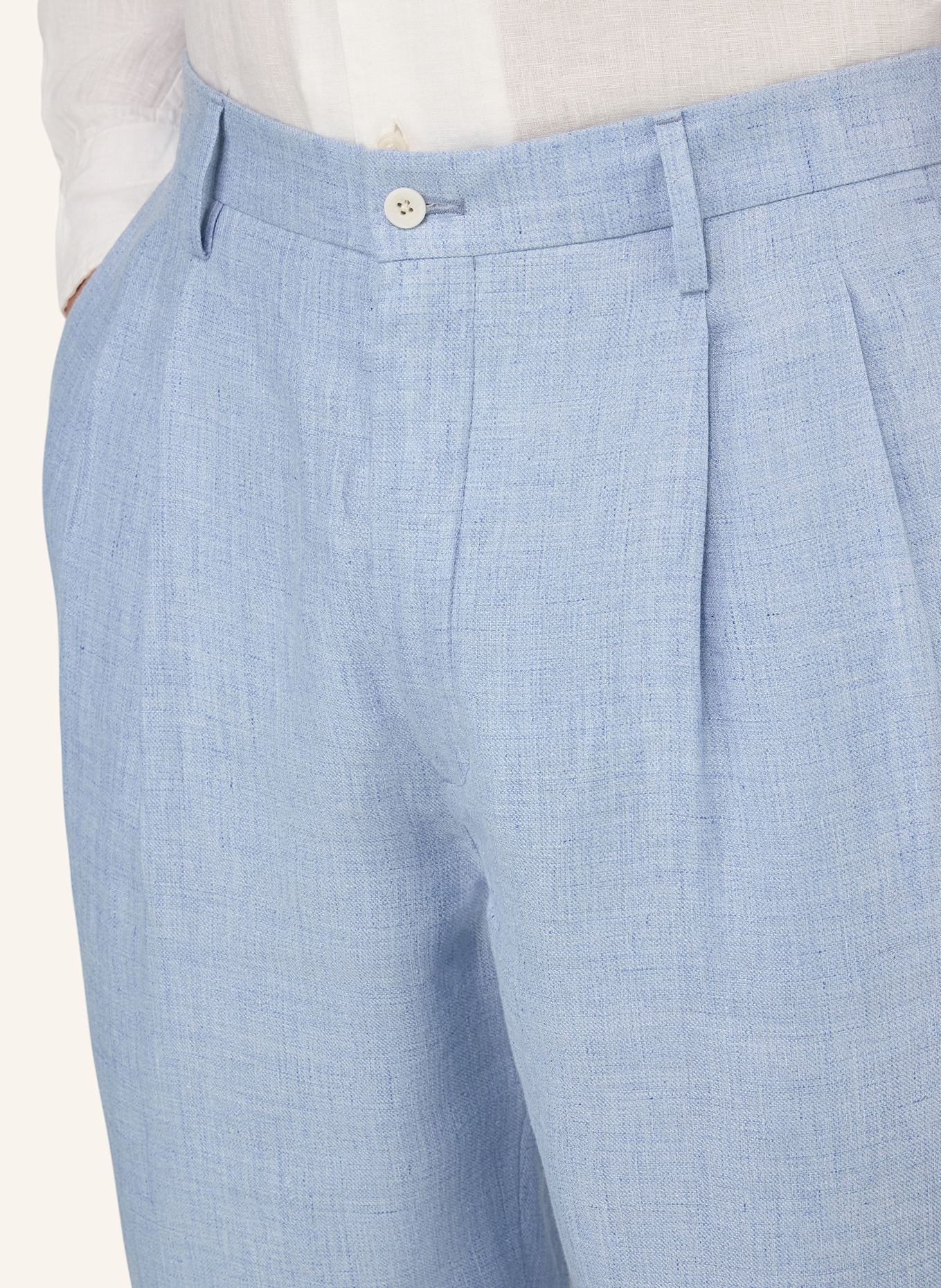 BOGGI MILANO Leinenshorts: HELLBLAU