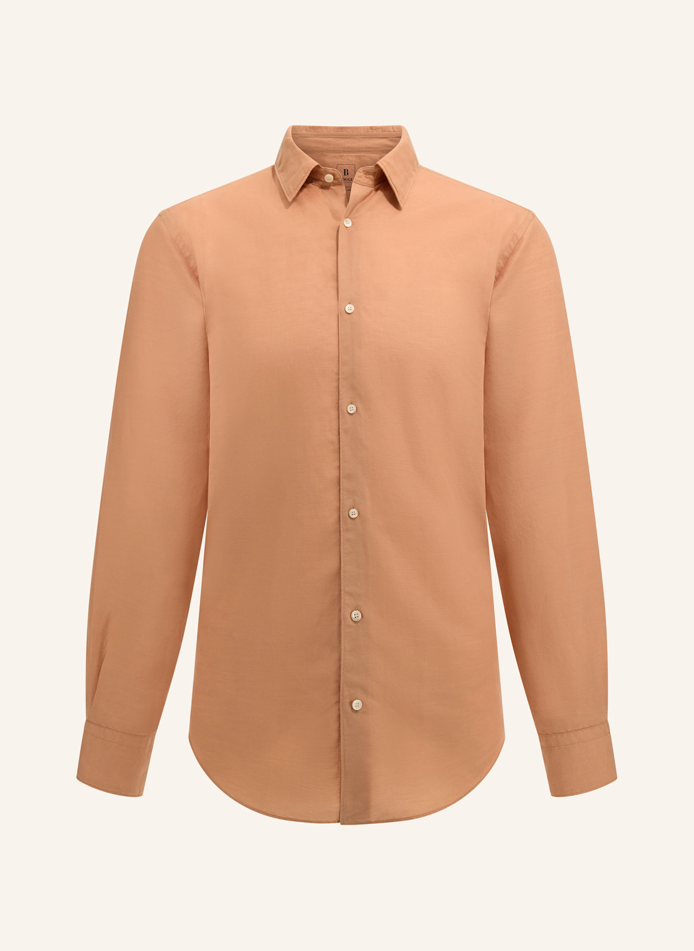 BOGGI MILANO Hemd Regular Fit mit Leinen: ORANJE