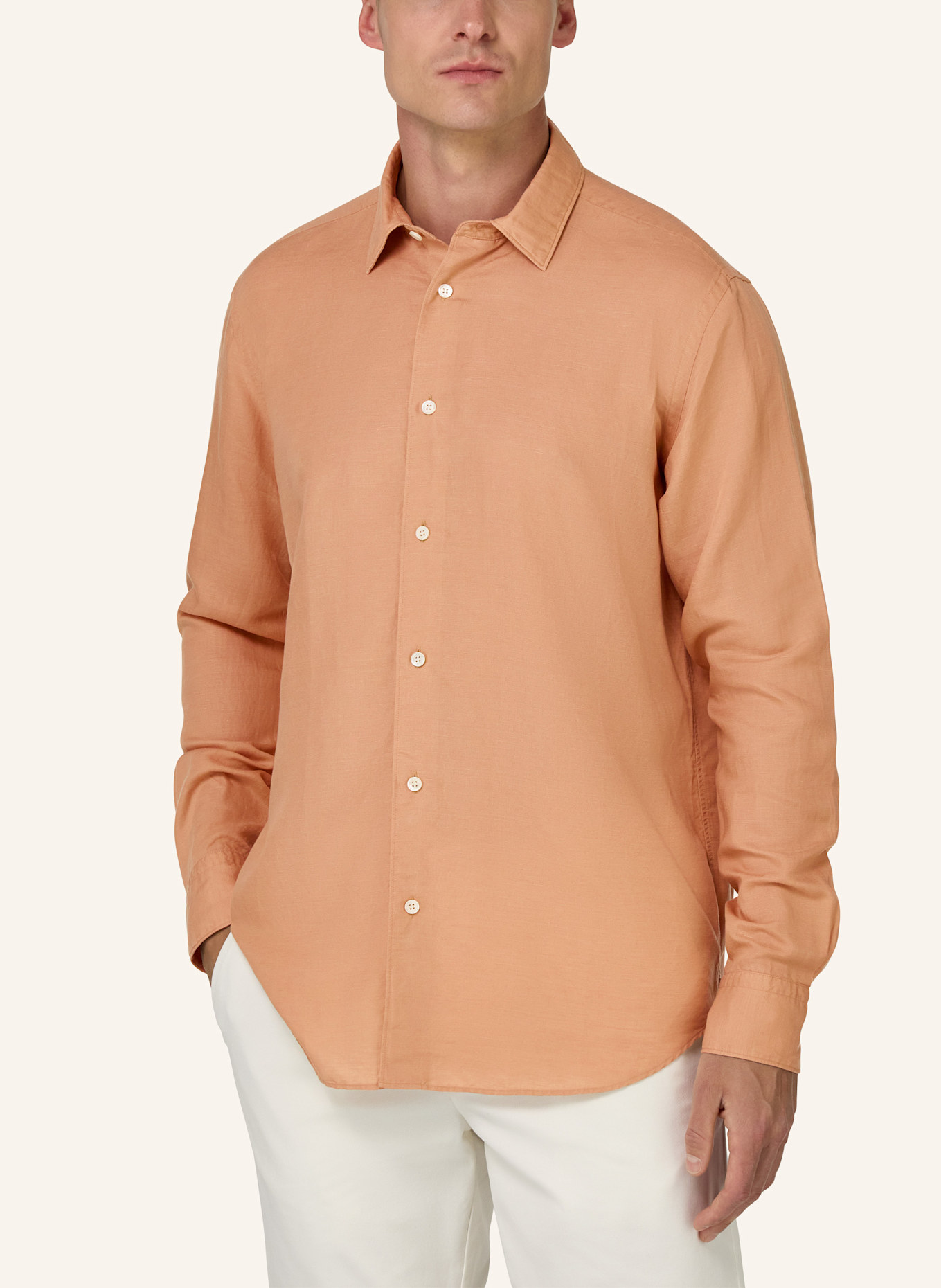 BOGGI MILANO Hemd Regular Fit mit Leinen: ORANJE