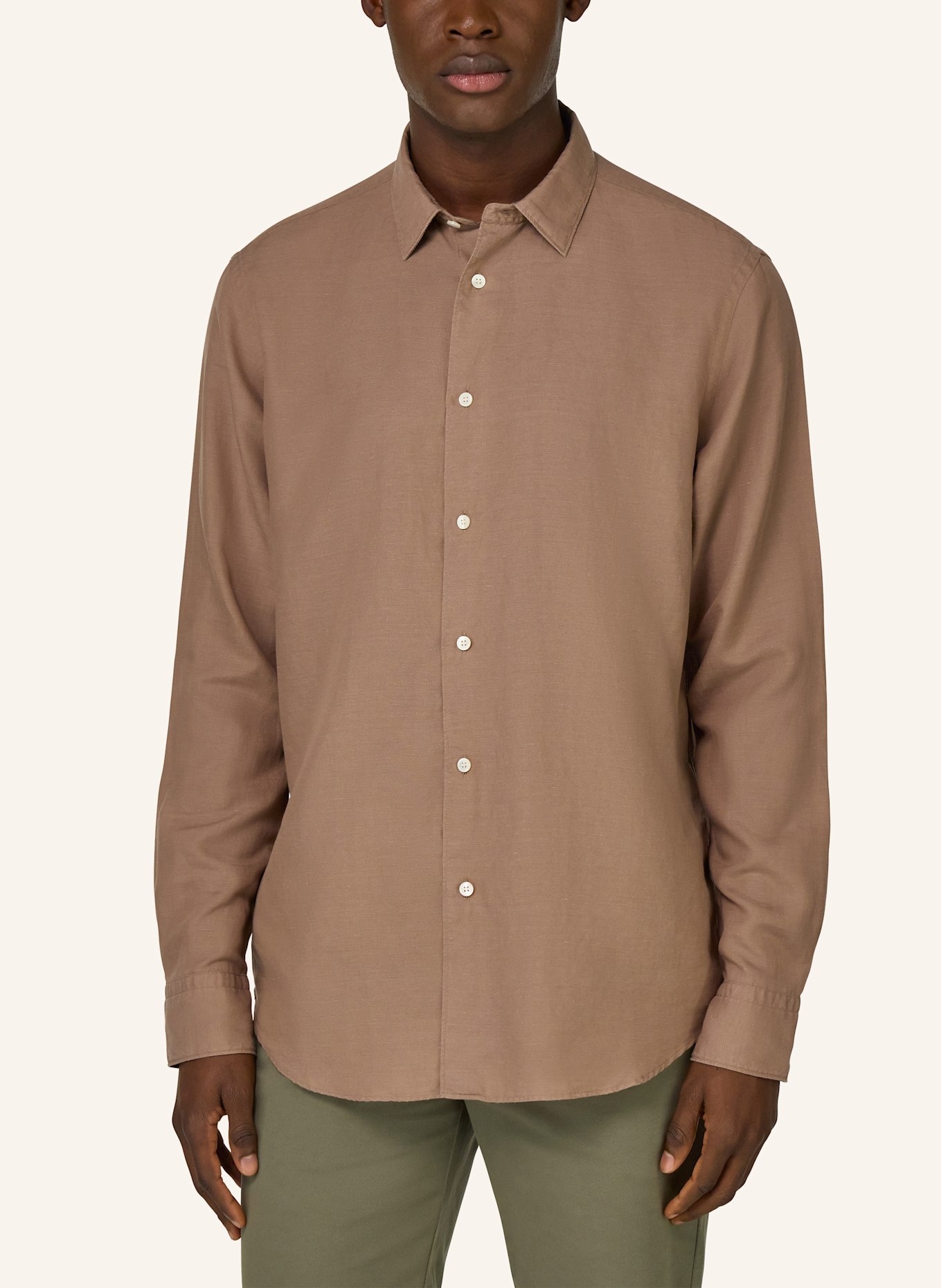 BOGGI MILANO Hemd Regular Fit mit Leinen: BRUIN