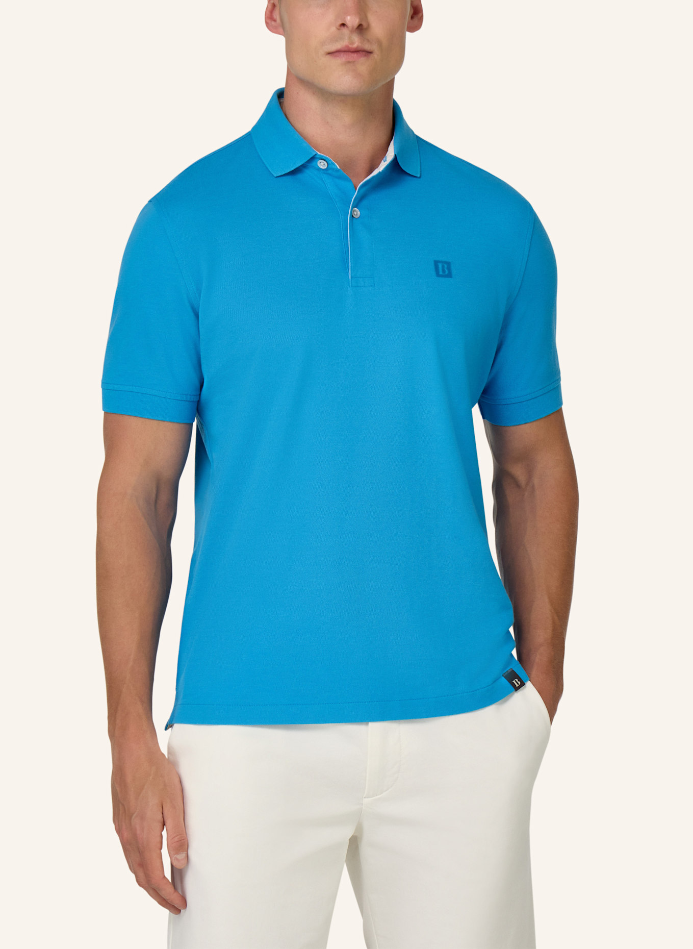 BOGGI MILANO Piqué-Poloshirt: BLAU