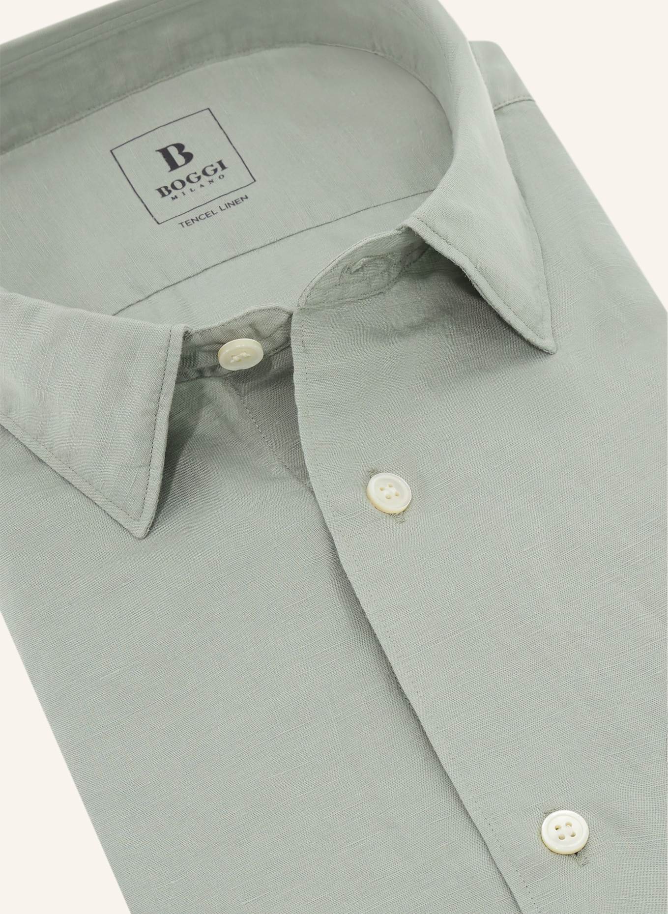 BOGGI MILANO Hemd Regular Fit mit Leinen: GROEN