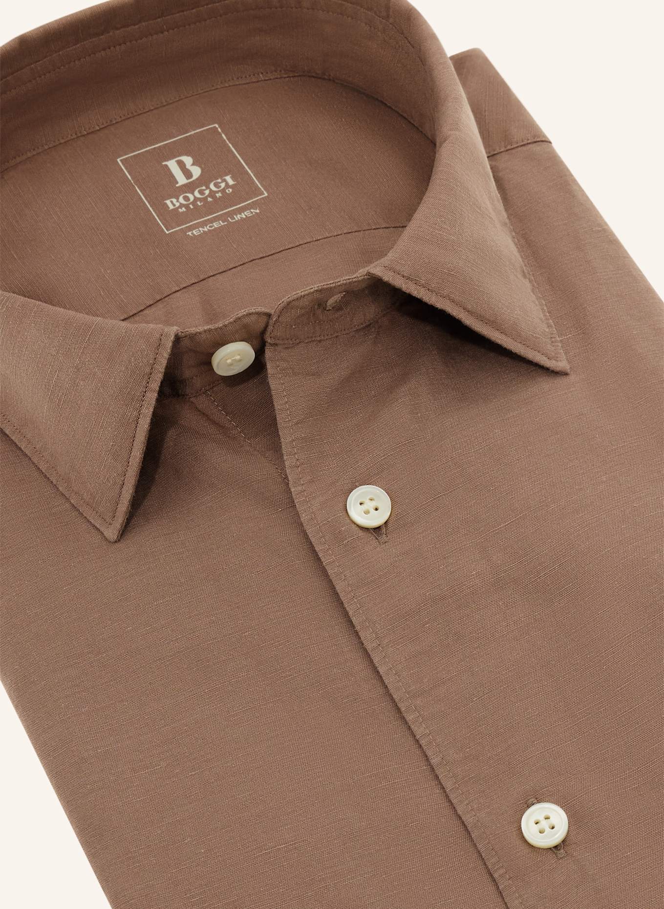 BOGGI MILANO Hemd Regular Fit mit Leinen: BRUIN
