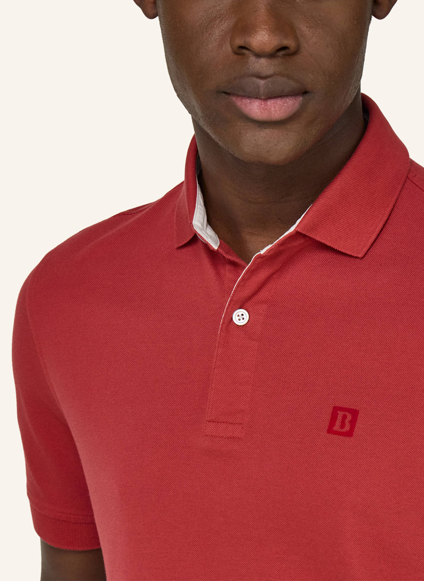 BOGGI MILANO Piqué-Poloshirt: ROT
