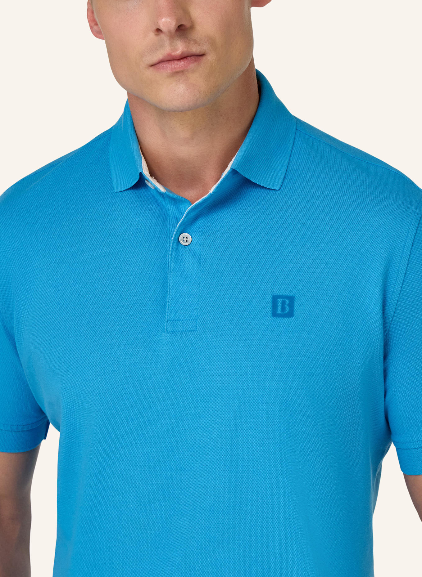 BOGGI MILANO Piqué-Poloshirt: BLAU