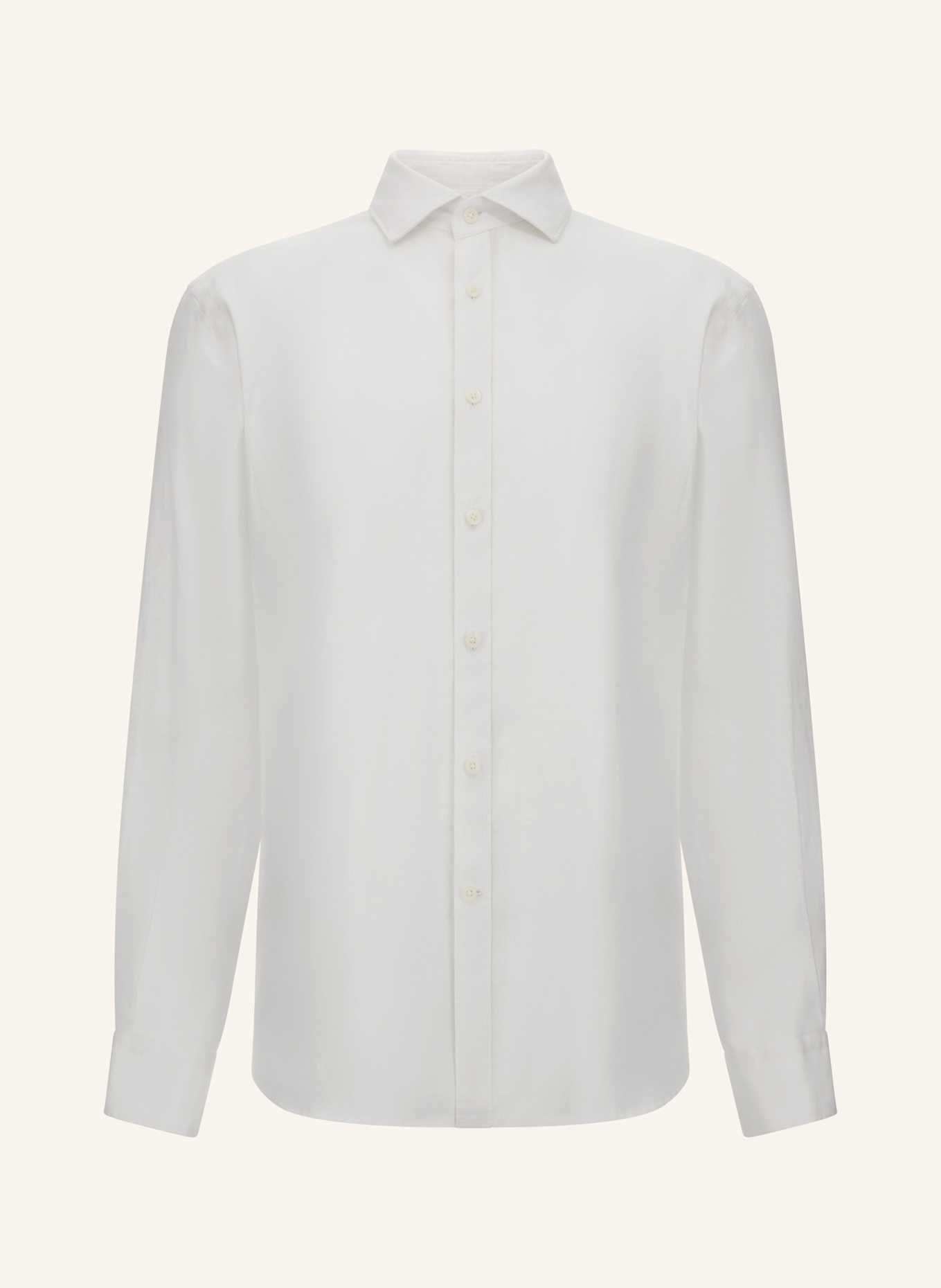 BOGGI MILANO Leinenhemd Regular Fit: WEISS