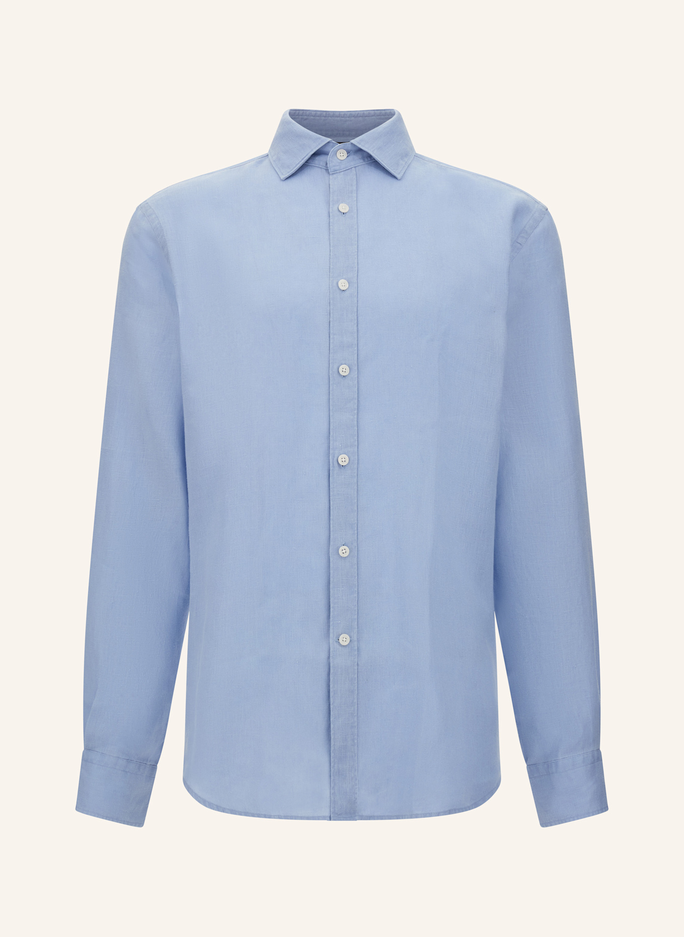 BOGGI MILANO Leinenhemd Regular Fit: HELLBLAU