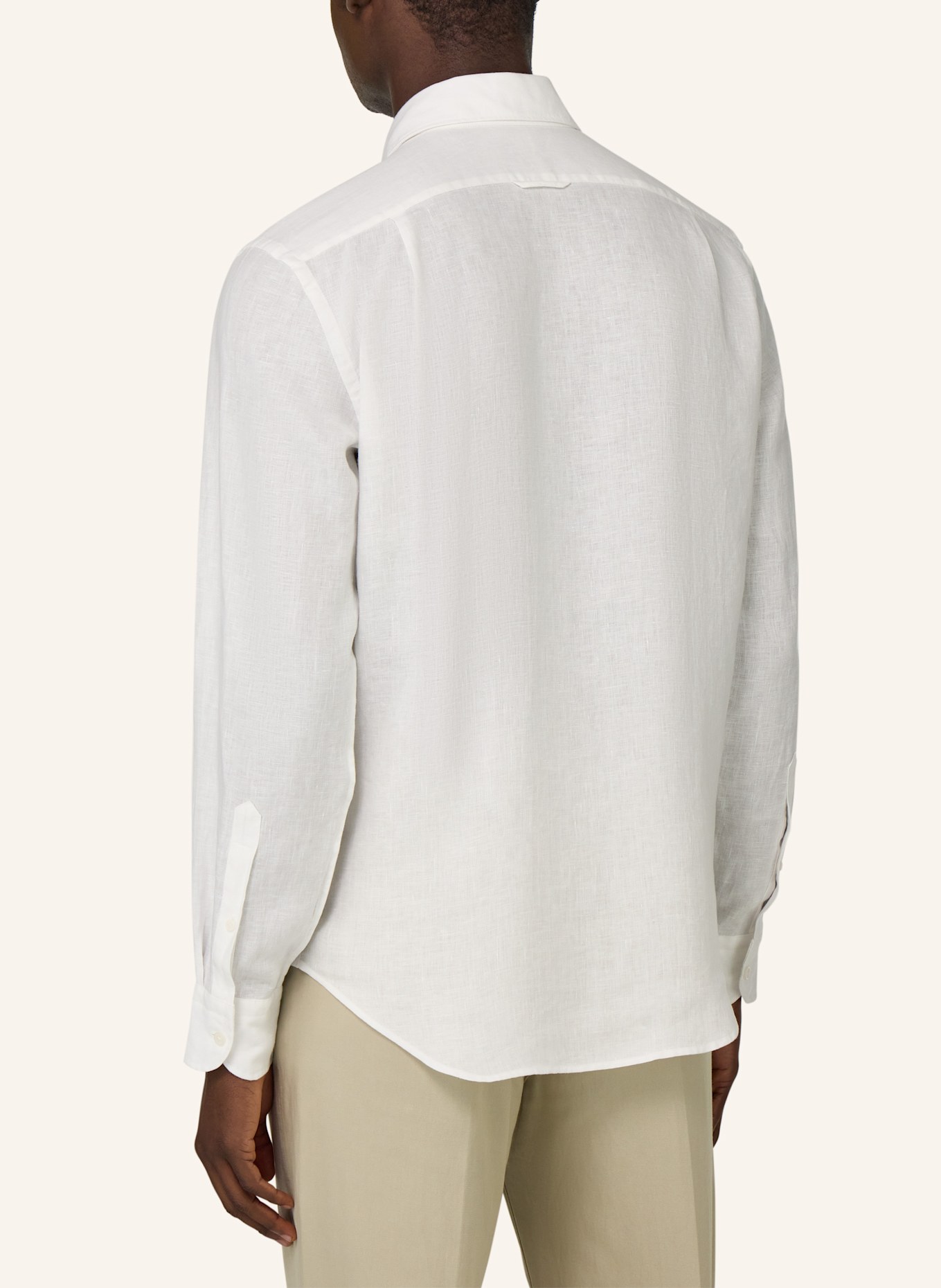 BOGGI MILANO Leinenhemd Regular Fit: WEISS