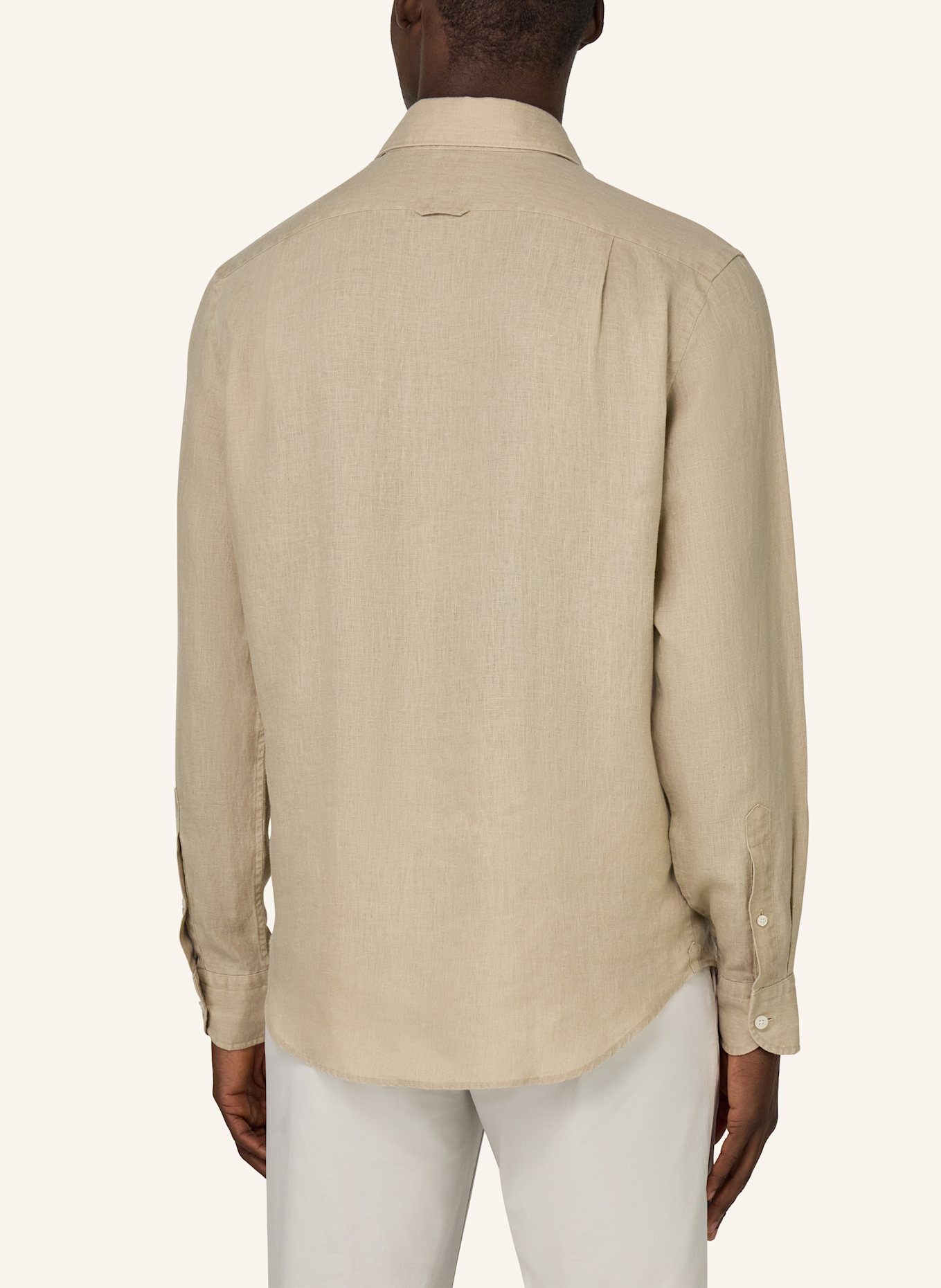 BOGGI MILANO Leinenhemd Regular Fit: BEIGE