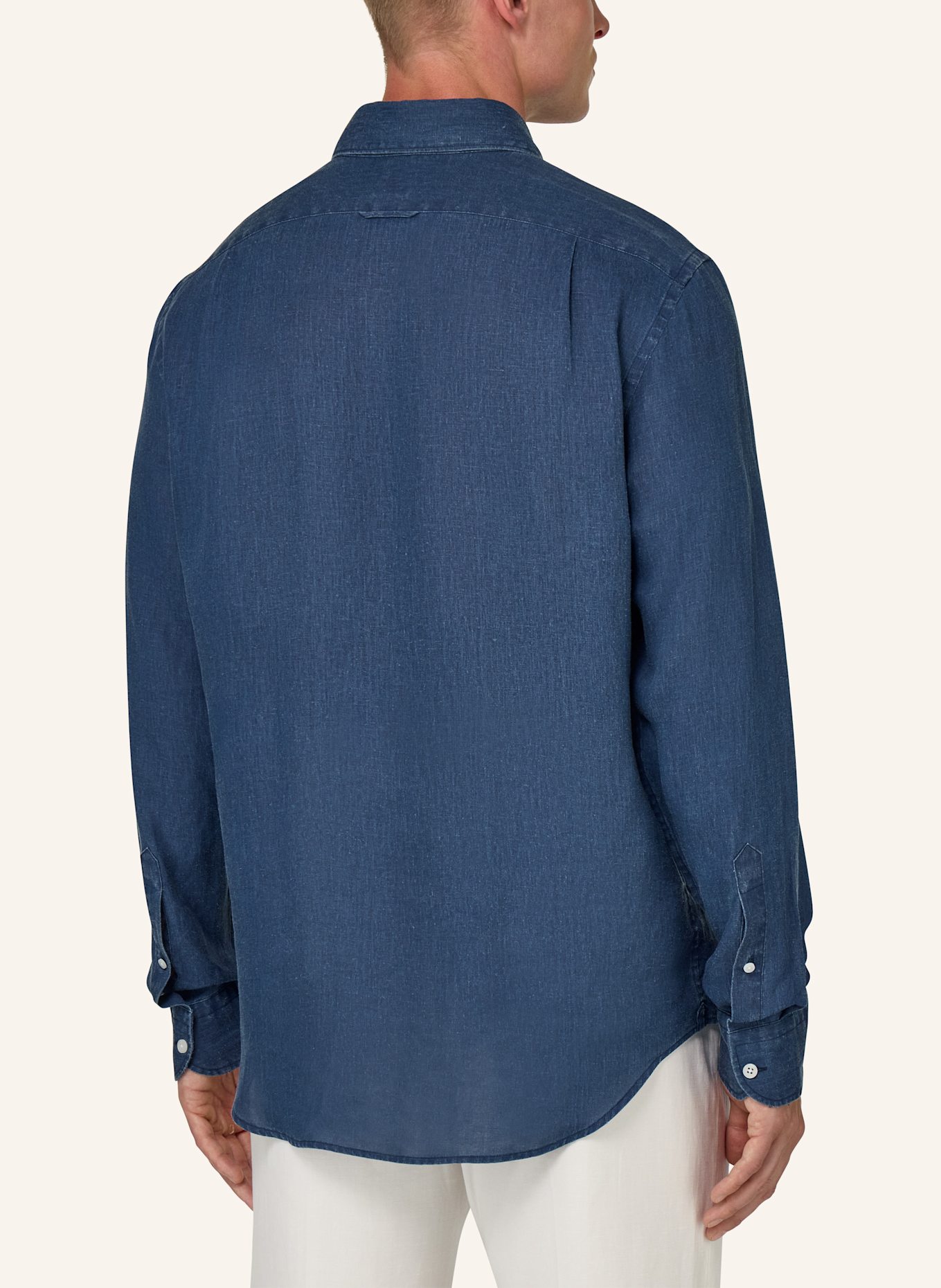 BOGGI MILANO Leinenhemd Regular Fit: BLAU