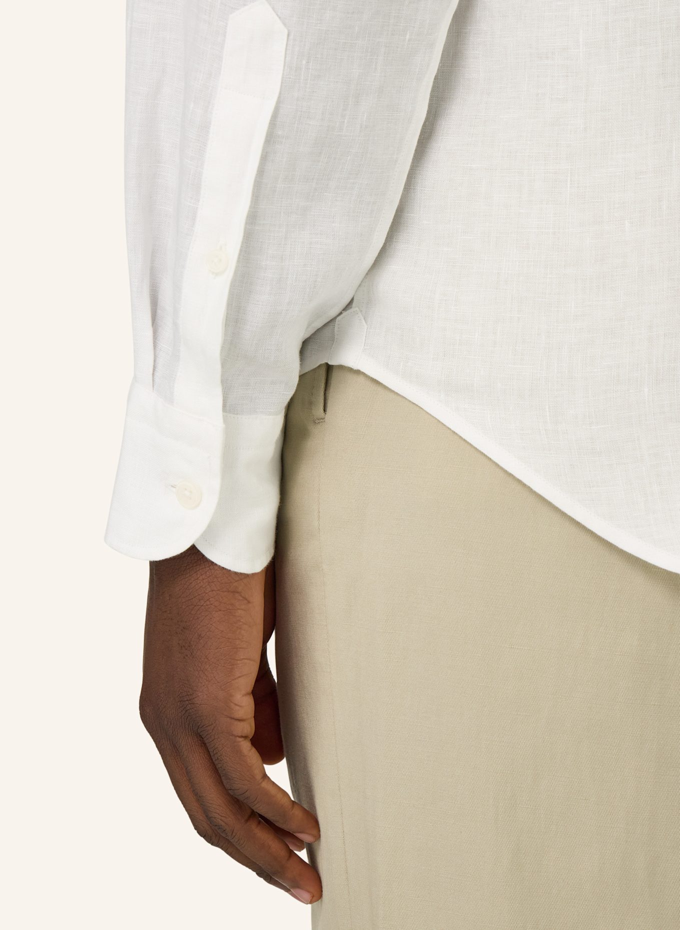 BOGGI MILANO Leinenhemd Regular Fit: WEISS