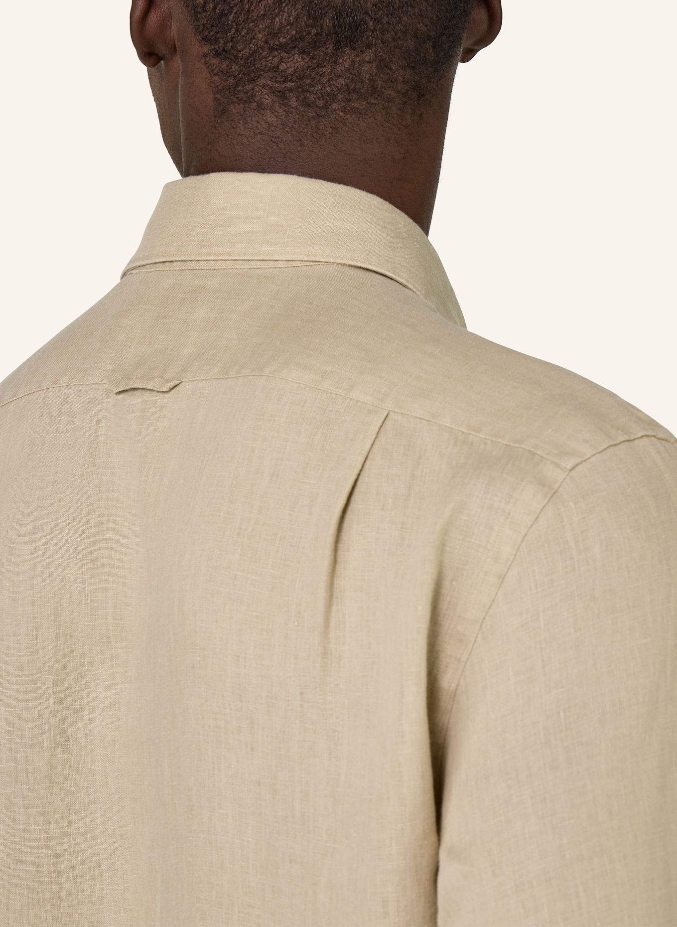 BOGGI MILANO Leinenhemd Regular Fit: BEIGE