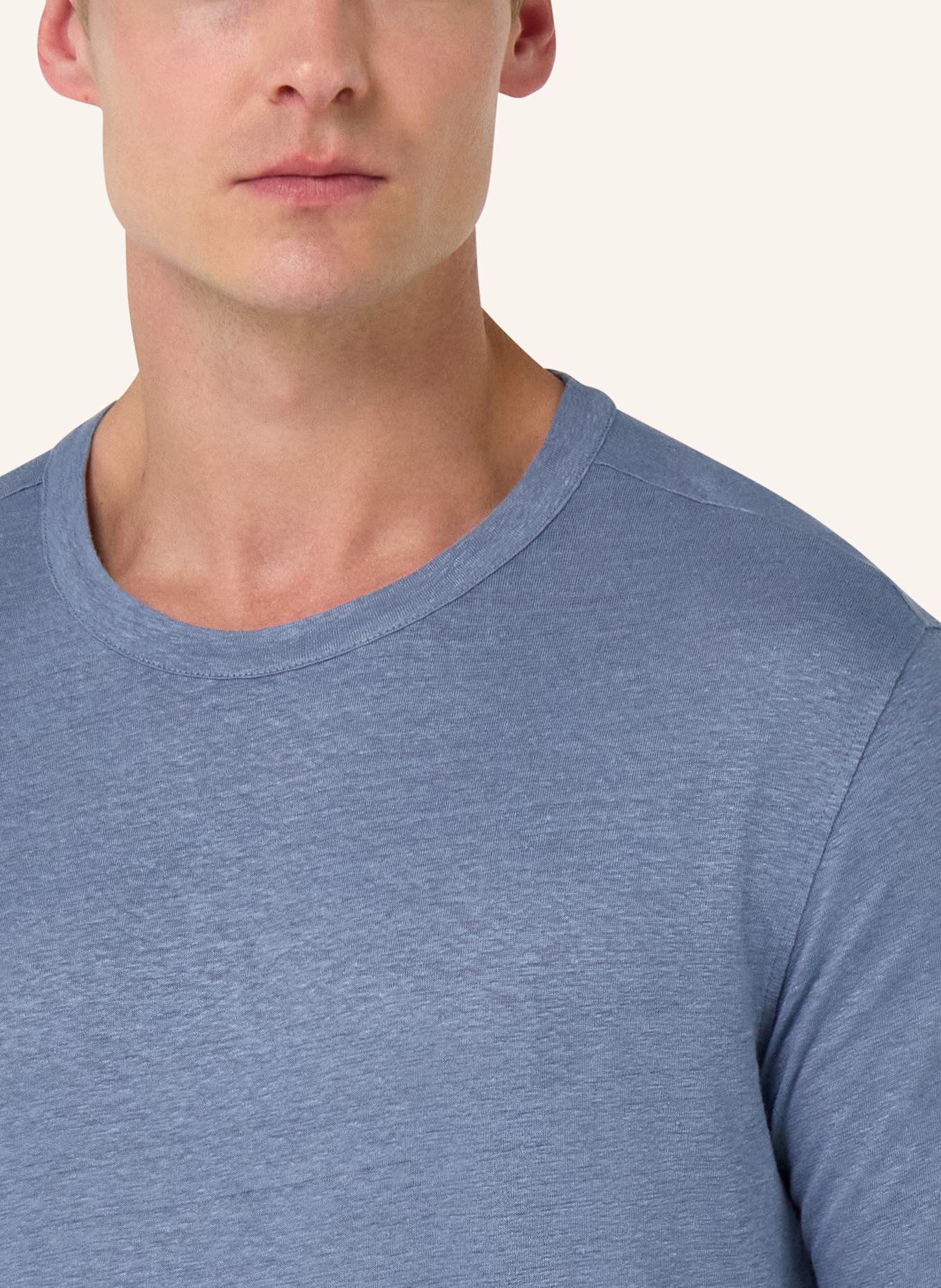 BOGGI MILANO T-Shirt aus Leinen: HELLBLAU