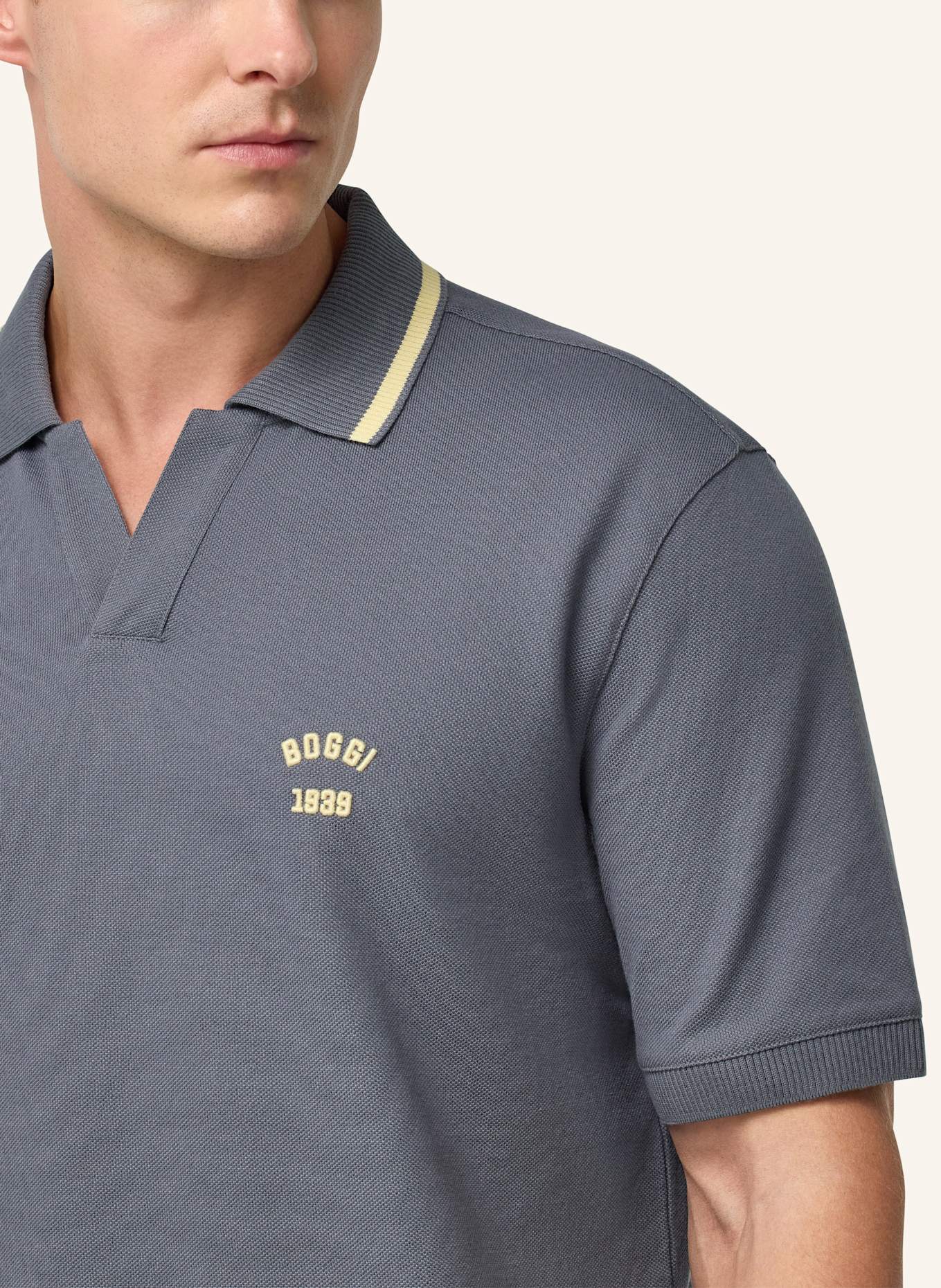BOGGI MILANO Piqué Polo Shirt: GRAY