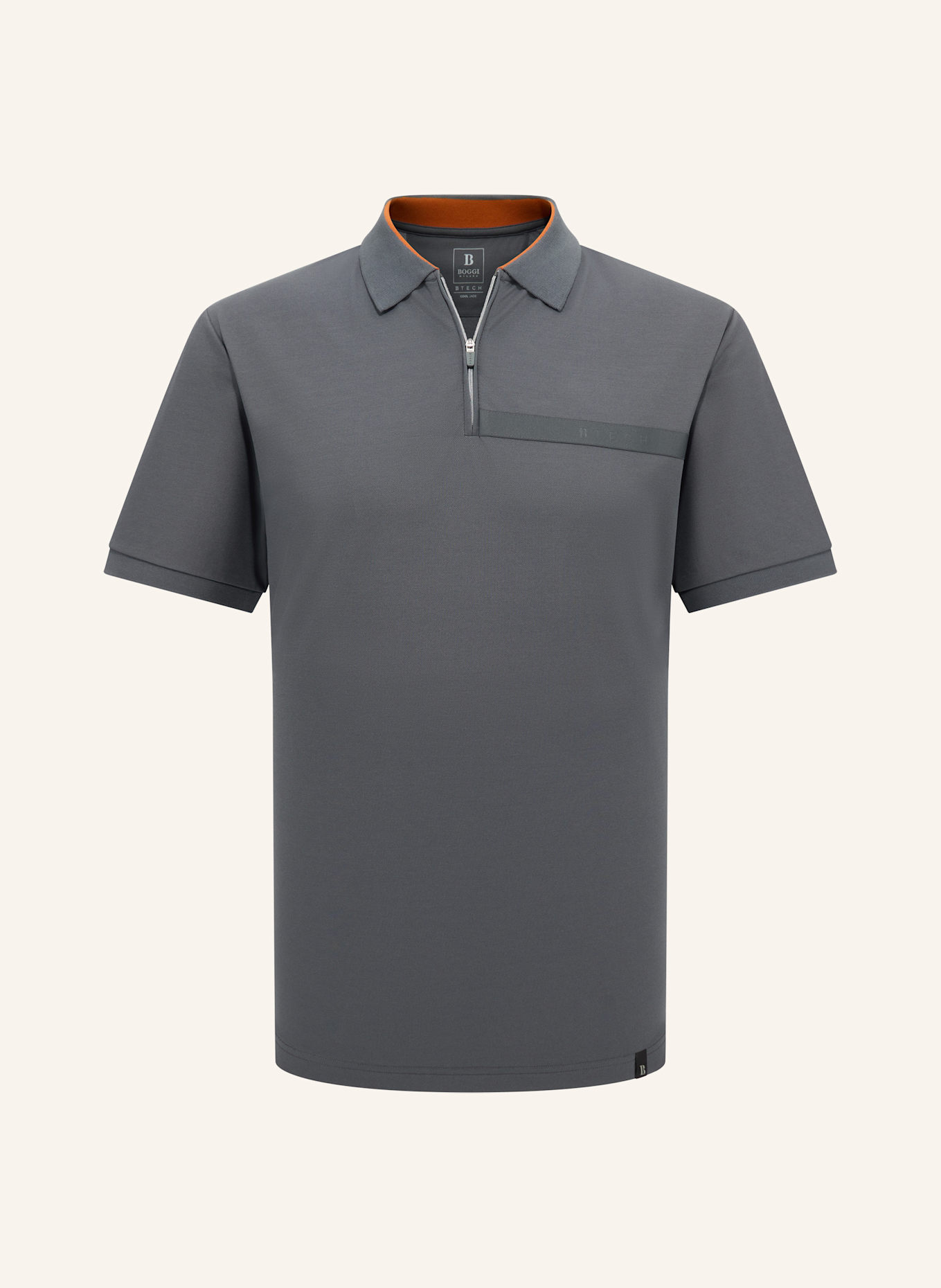 BOGGI MILANO Piqué Polo Shirt: GRAY