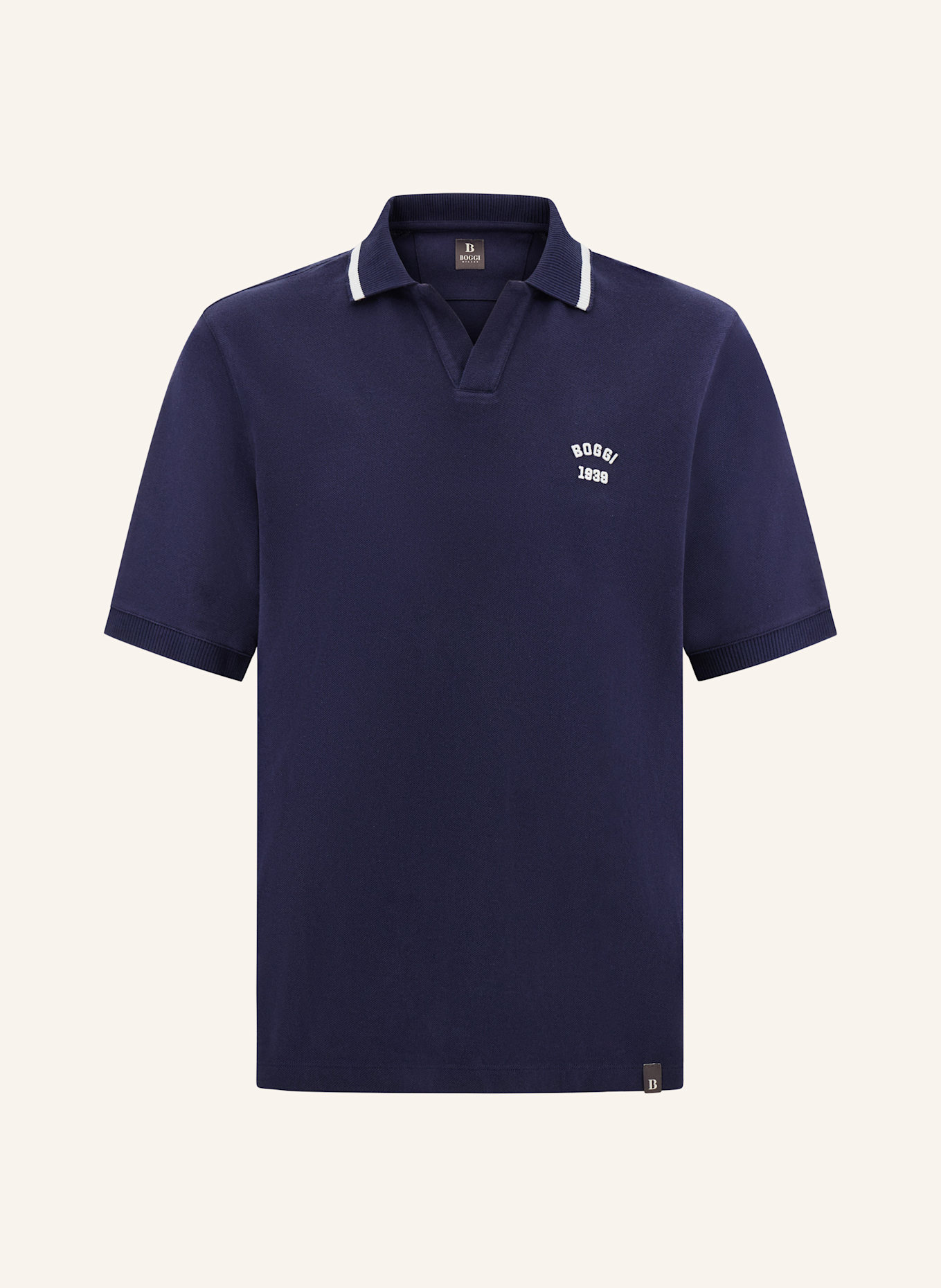 BOGGI MILANO Piqué Polo Shirt: BLUE