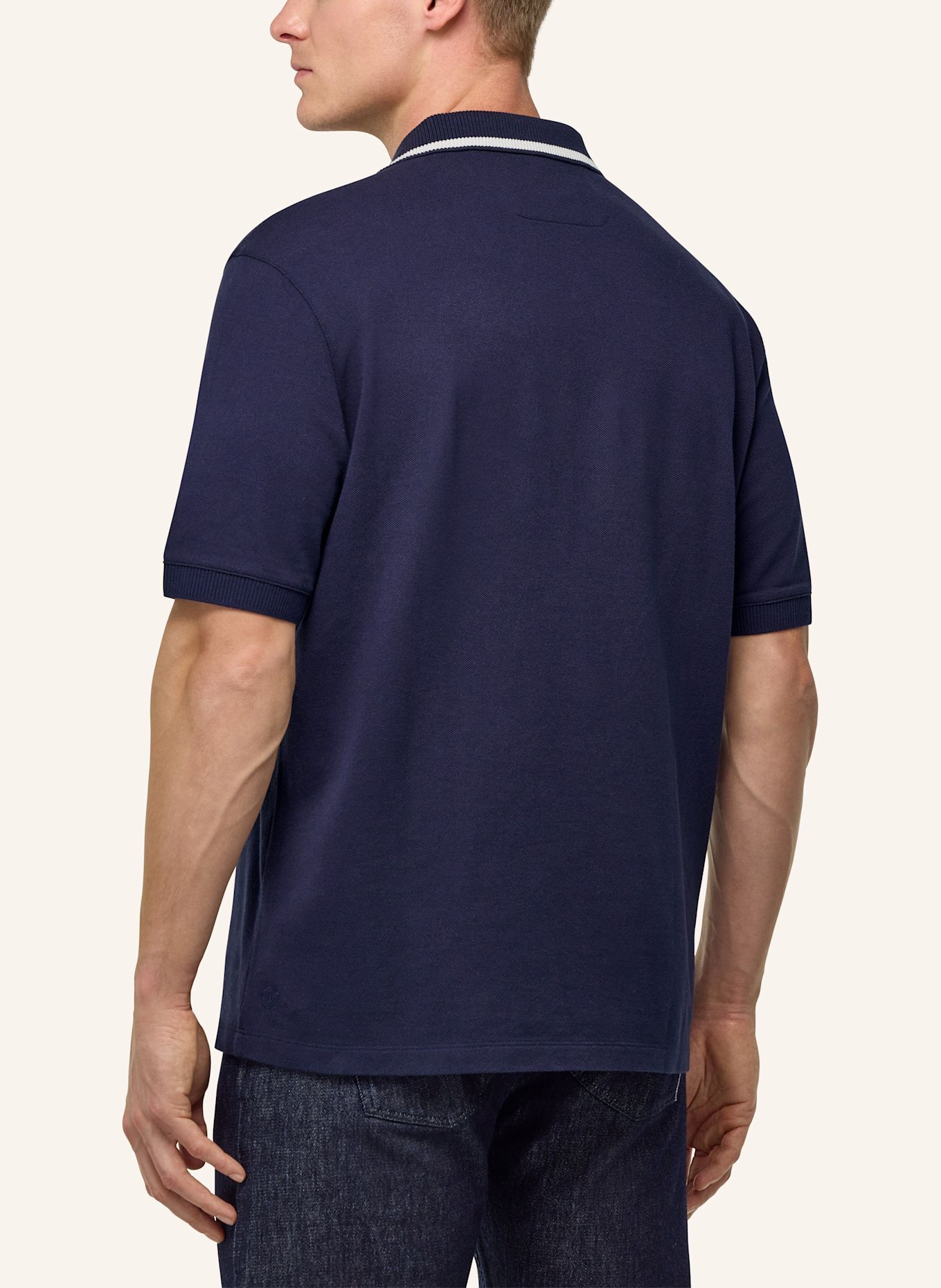 BOGGI MILANO Piqué Polo Shirt: BLUE