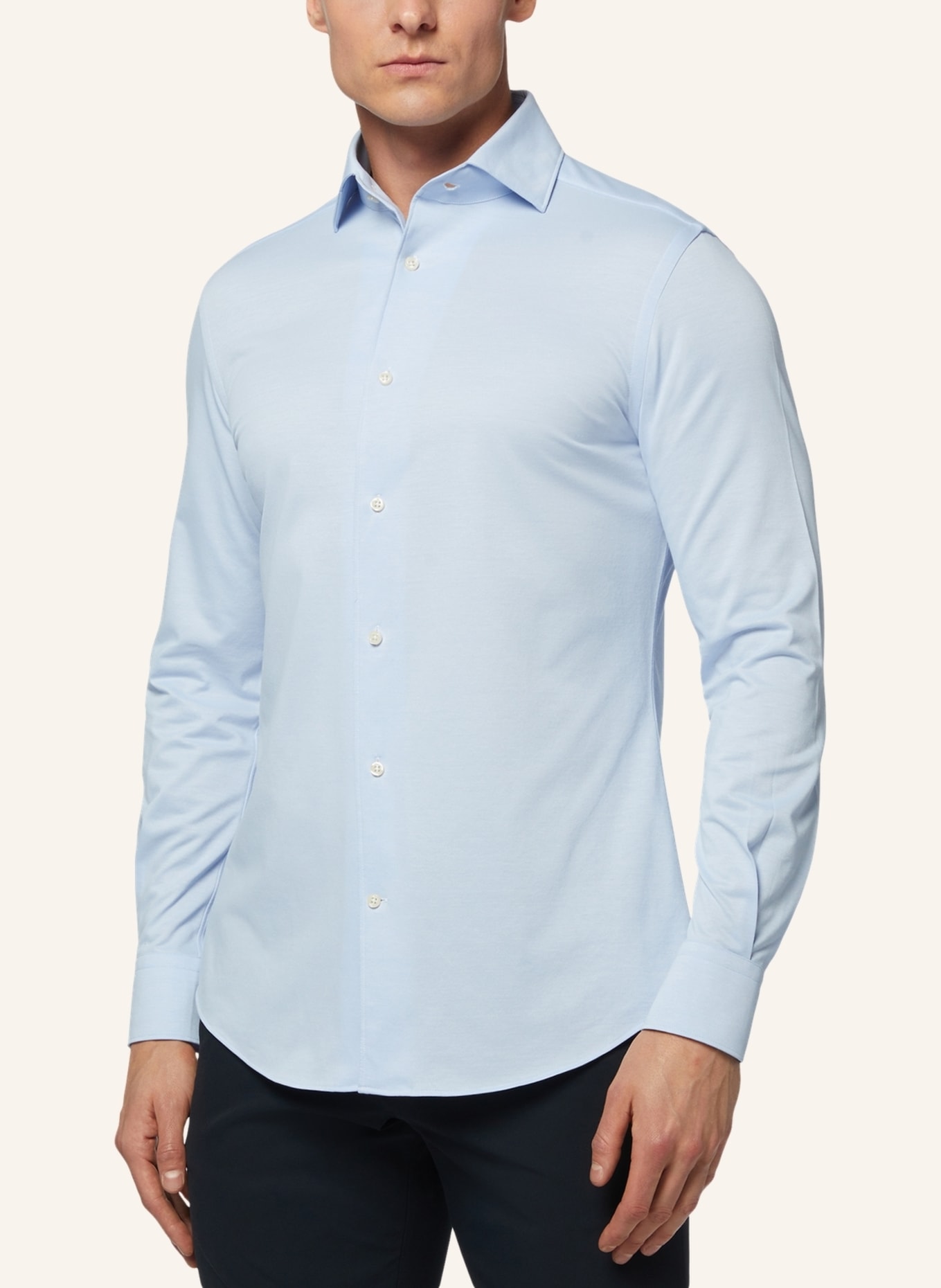 BOGGI MILANO Jerseyhemd Regular Fit: HELLBLAU