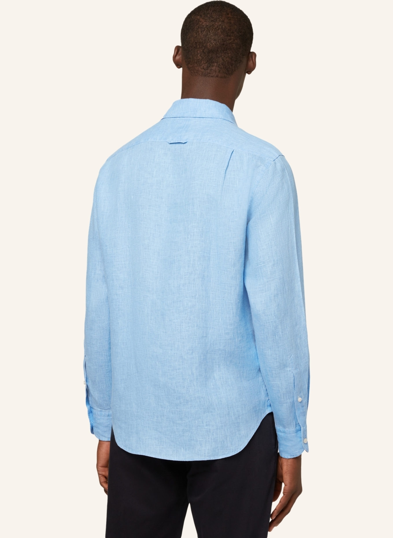 BOGGI MILANO Leinenhemd Regular Fit: HELLBLAU