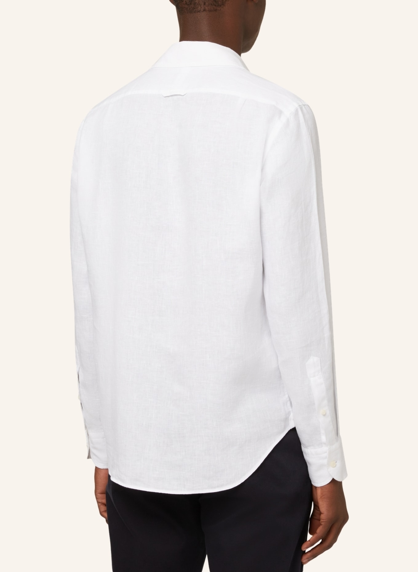 BOGGI MILANO Leinenhemd Regular Fit: WEISS