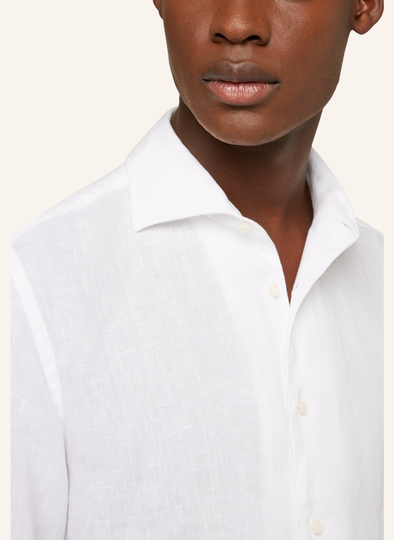 BOGGI MILANO Leinenhemd Regular Fit: WEISS