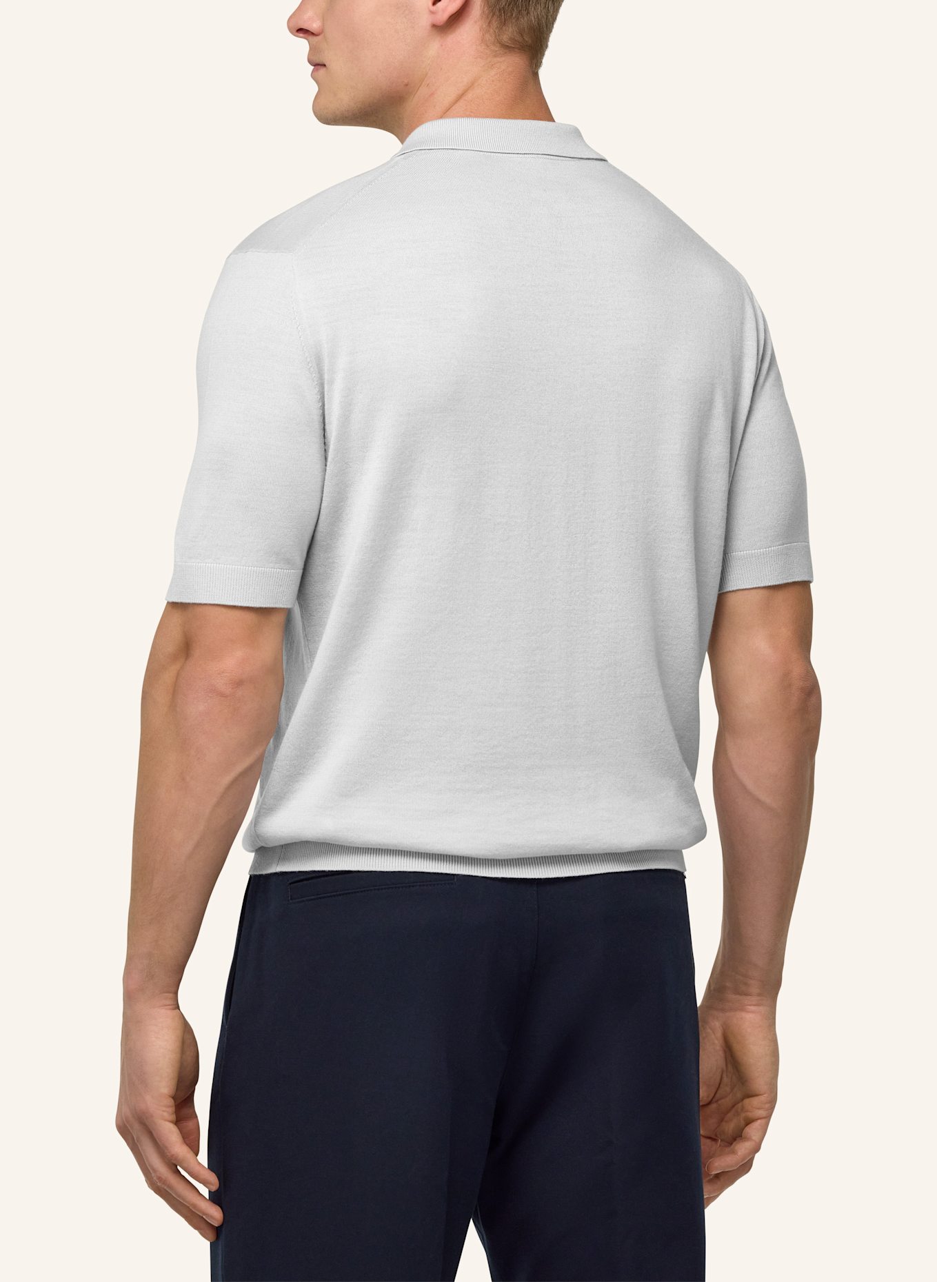 BOGGI MILANO Strick-Poloshirt: GRAU