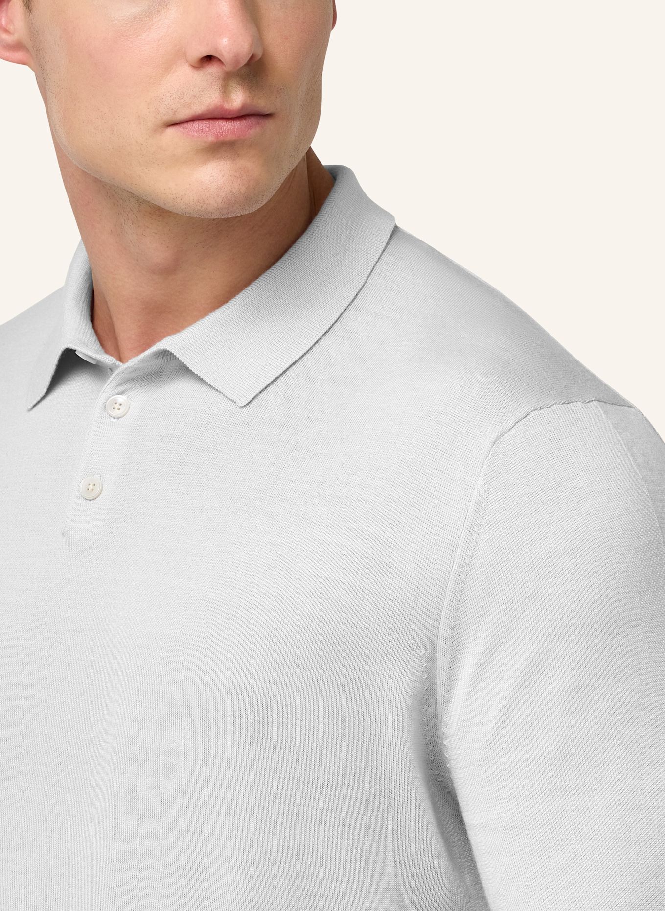 BOGGI MILANO Strick-Poloshirt: GRAU