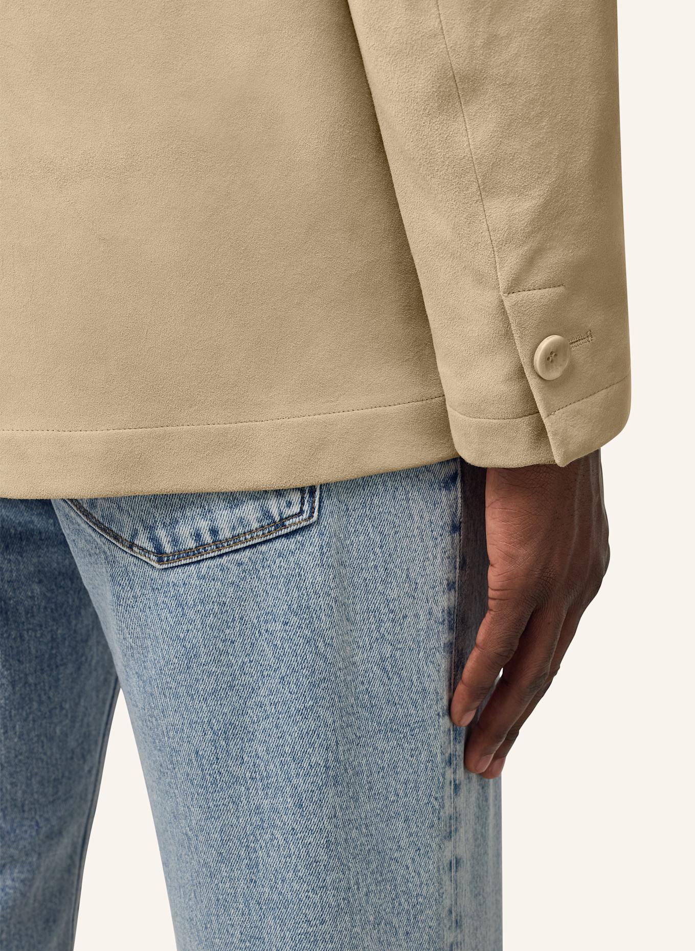 BOGGI MILANO Leather overcoat: BEIGE