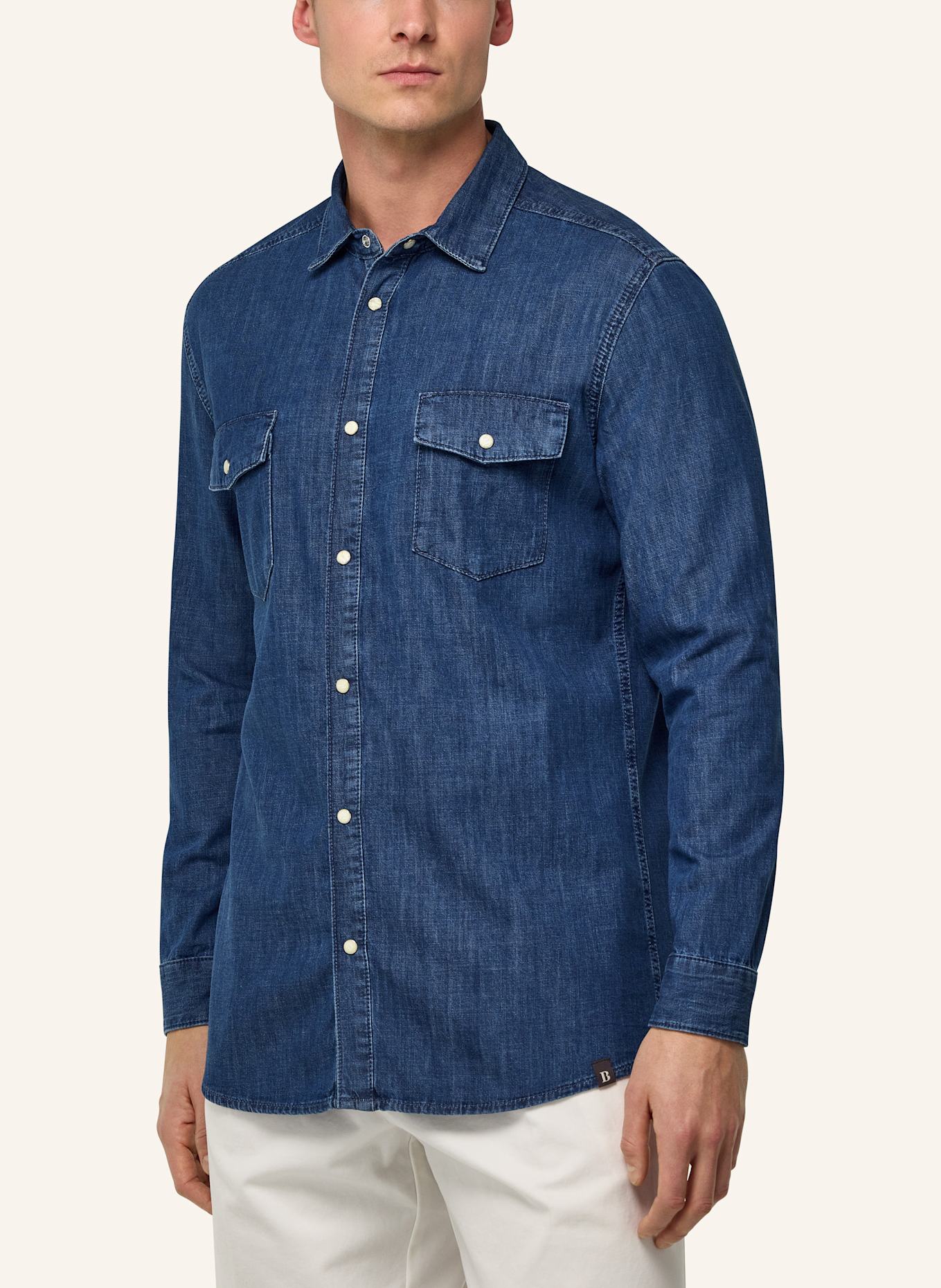BOGGI MILANO Jeanshemd Regular Fit: BLAU