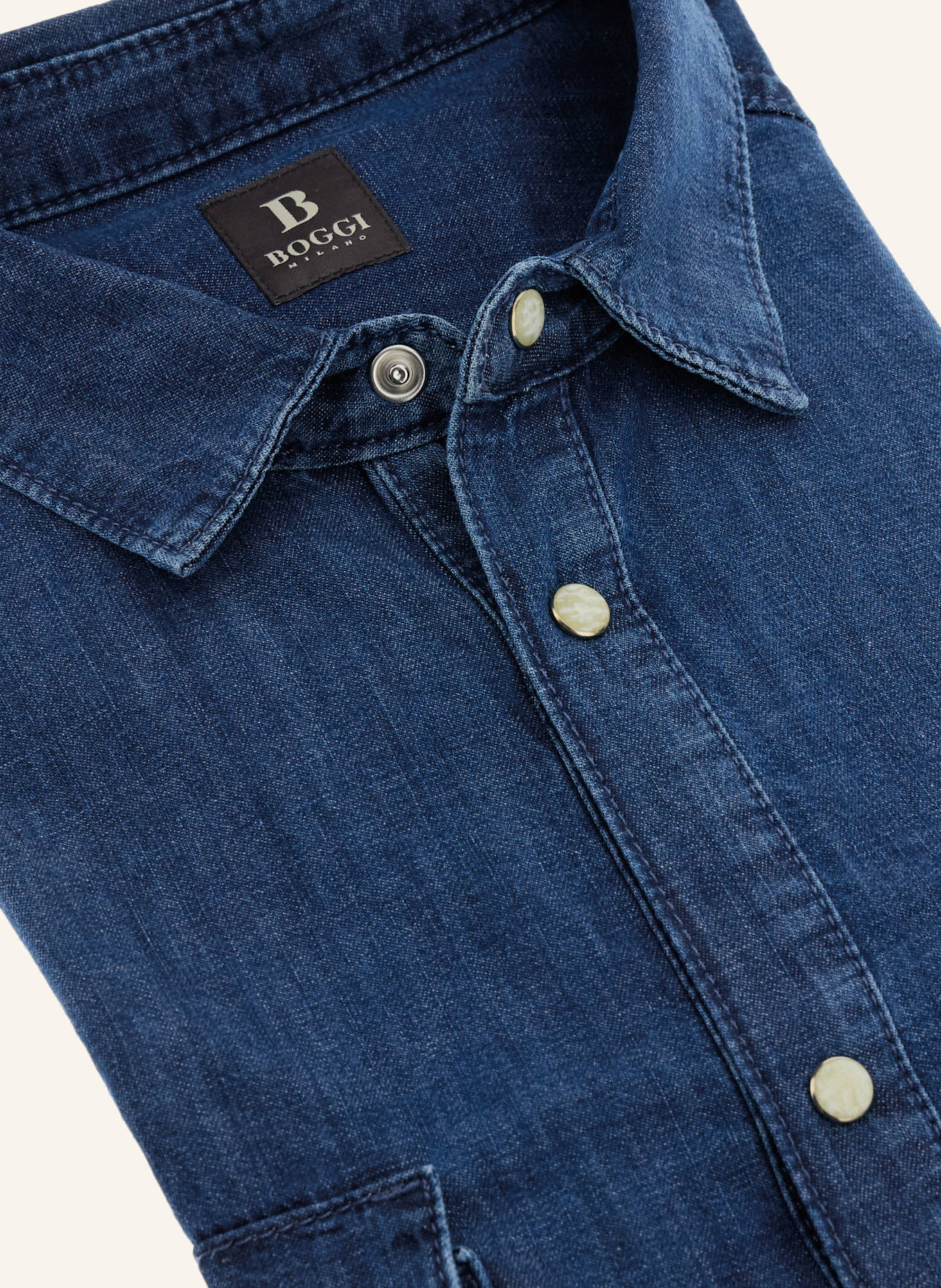 BOGGI MILANO Jeanshemd Regular Fit: BLAU